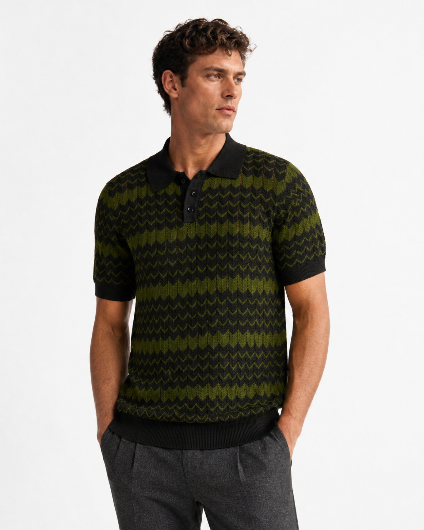 TRCK-11570-Slim Fit Polo Sweater