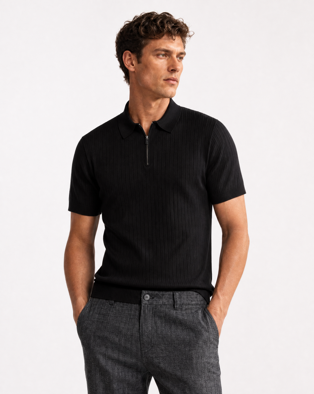 TRCK-11569-Slim Fit Polo Sweater