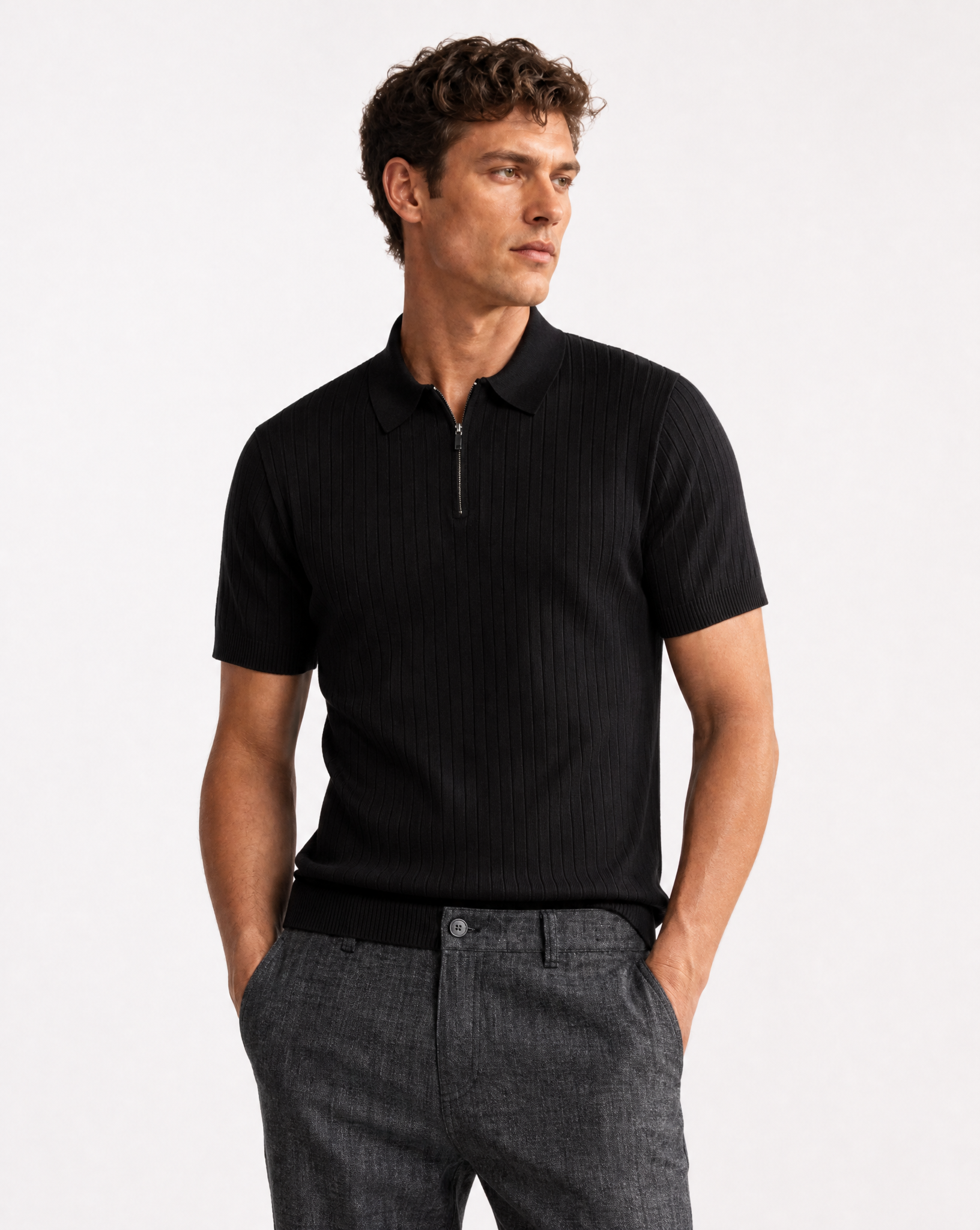 TRCK-11569-Slim Fit Polo Sweater