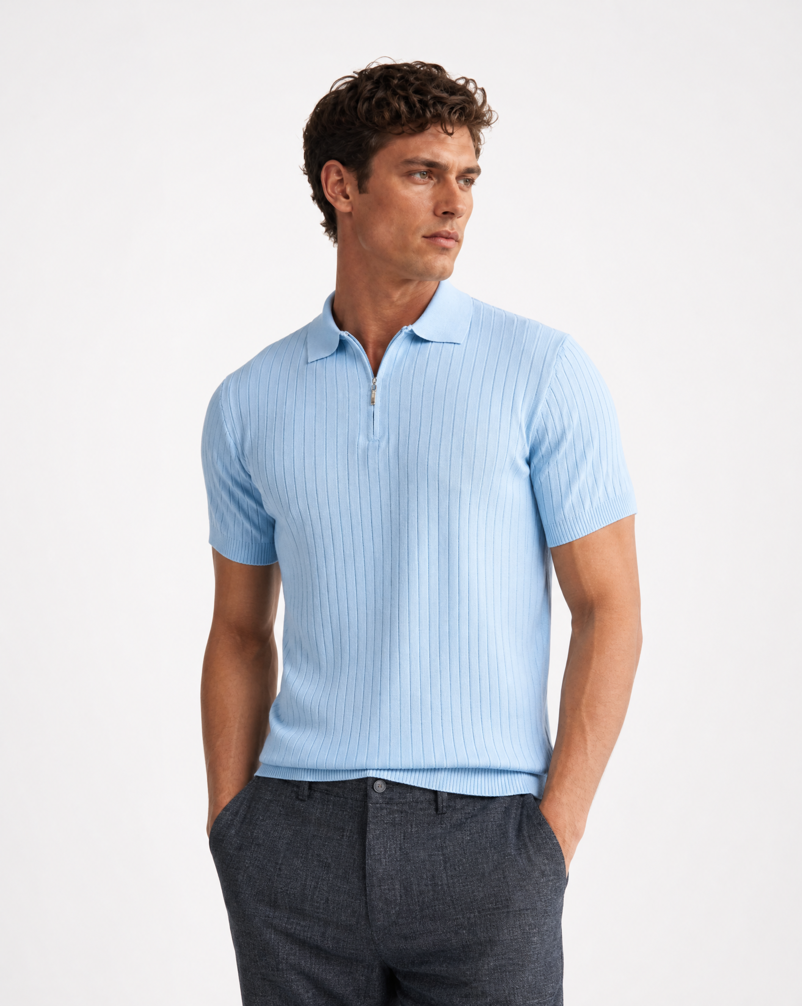 TRCK-11569-Slim Fit Polo Sweater