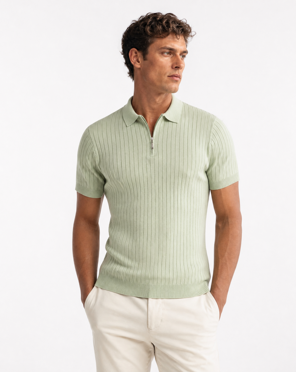 TRCK-11569-Slim Fit Polo Sweater