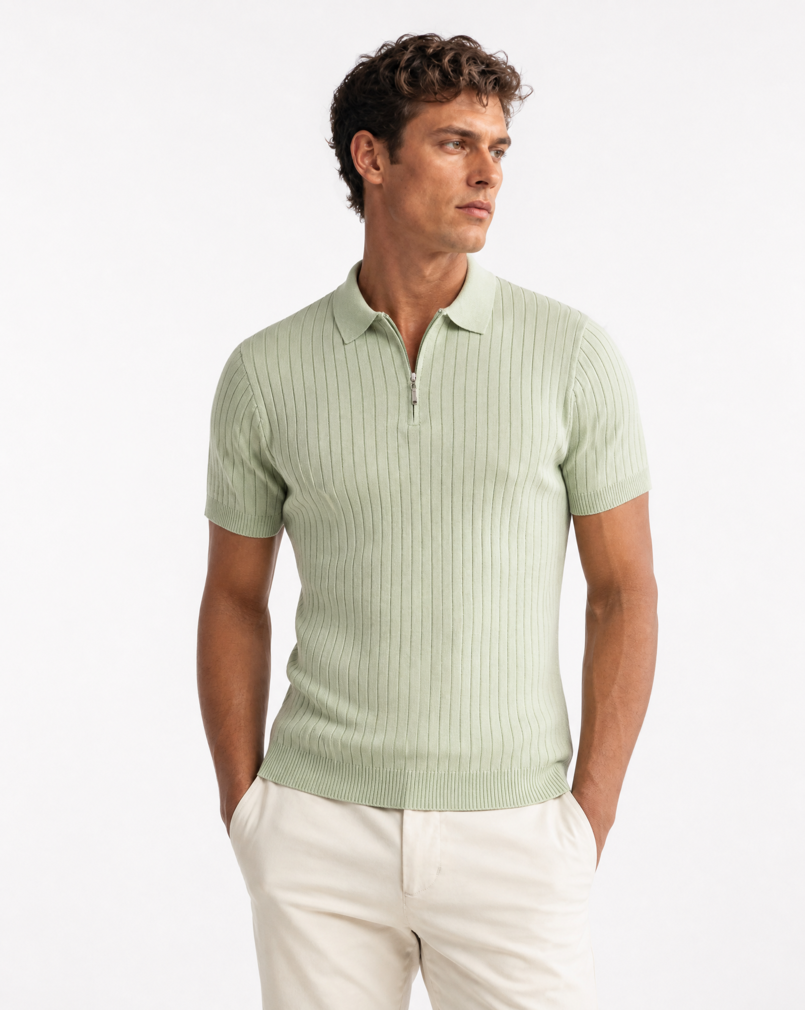 TRCK-11569-Slim Fit Polo Sweater