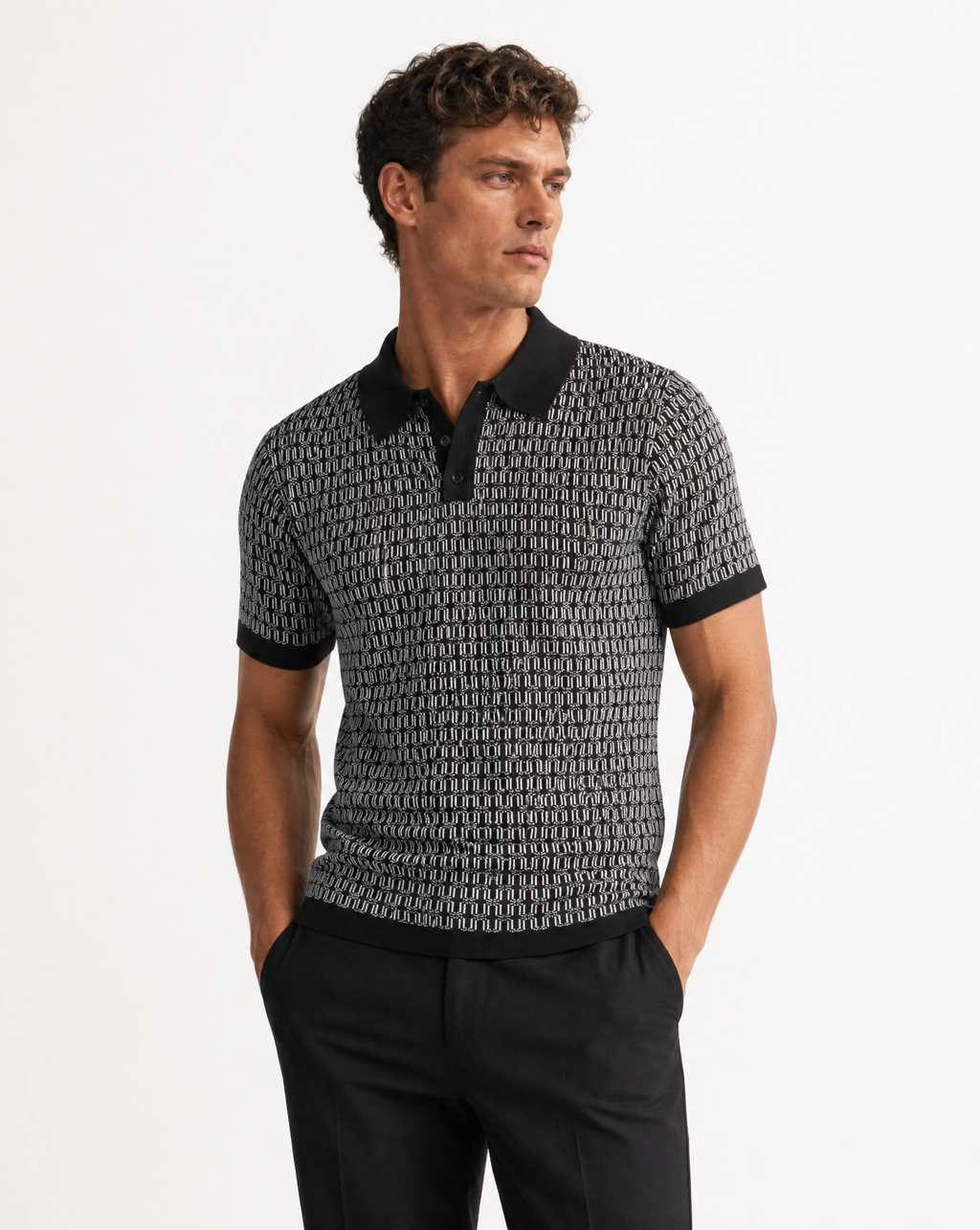 TRCK-11566-Slim Fit Polo Sweater