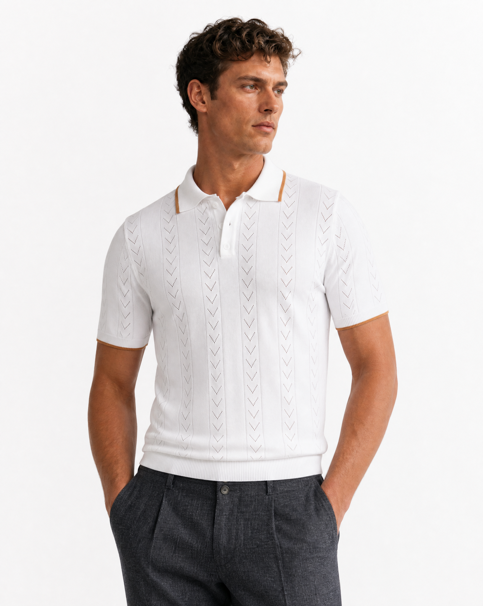 TRCK-11576-Slim Fit Polo Sweater