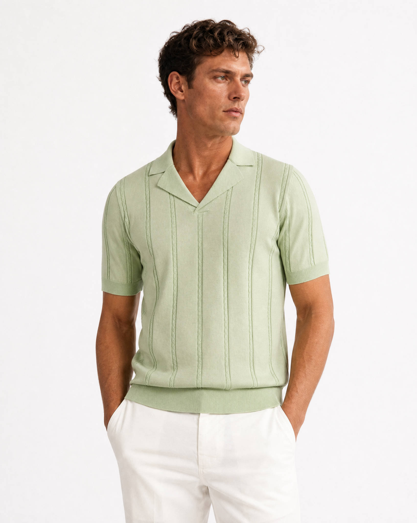 TRCK-11572-Johnny collar Polo Sweater