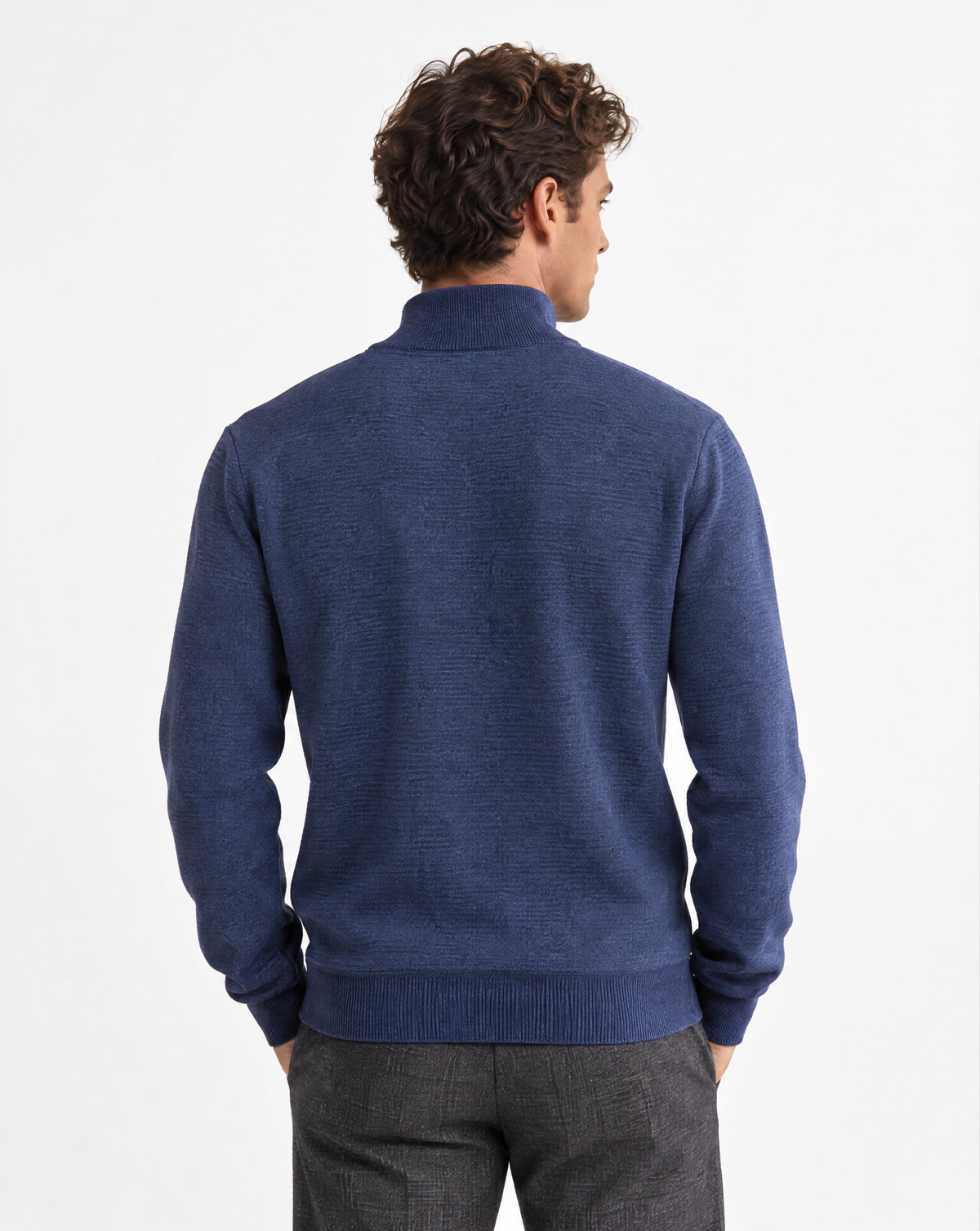 JCS-506-QZ-1/4 Zip Full Zip Ottoman Texture Sweater