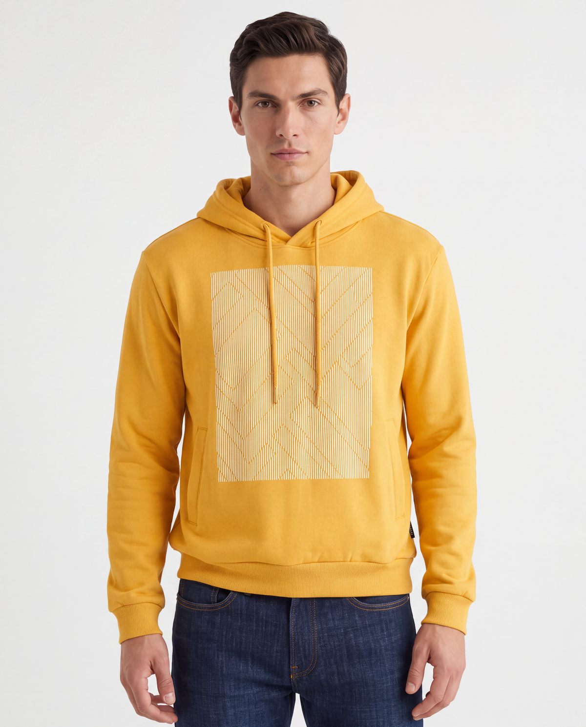HO-214-Linear Graphic Pullover Hoodie