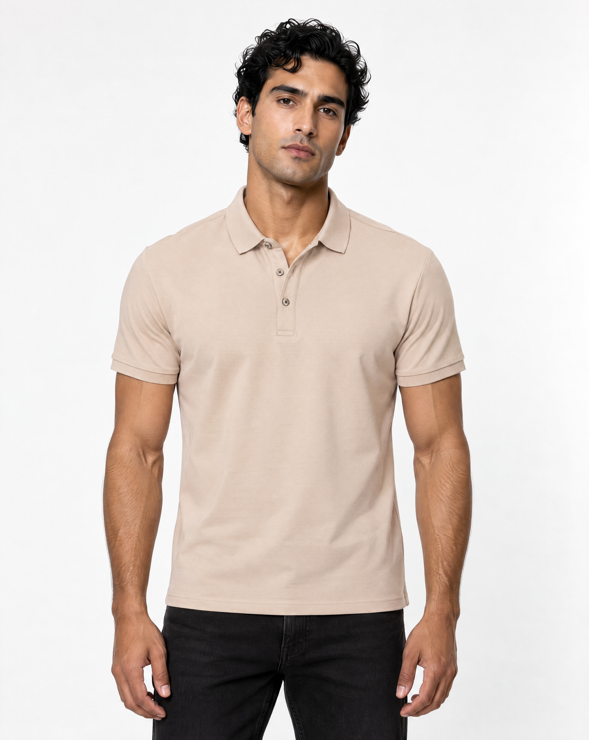 TRCV-148-Slim Fit Stretch Cotton Knit Polo