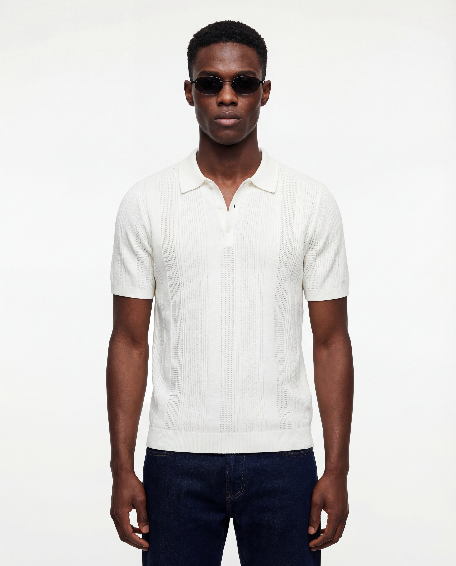 TRCK-11549 Textured Sweater Knit Polo – TRPremium