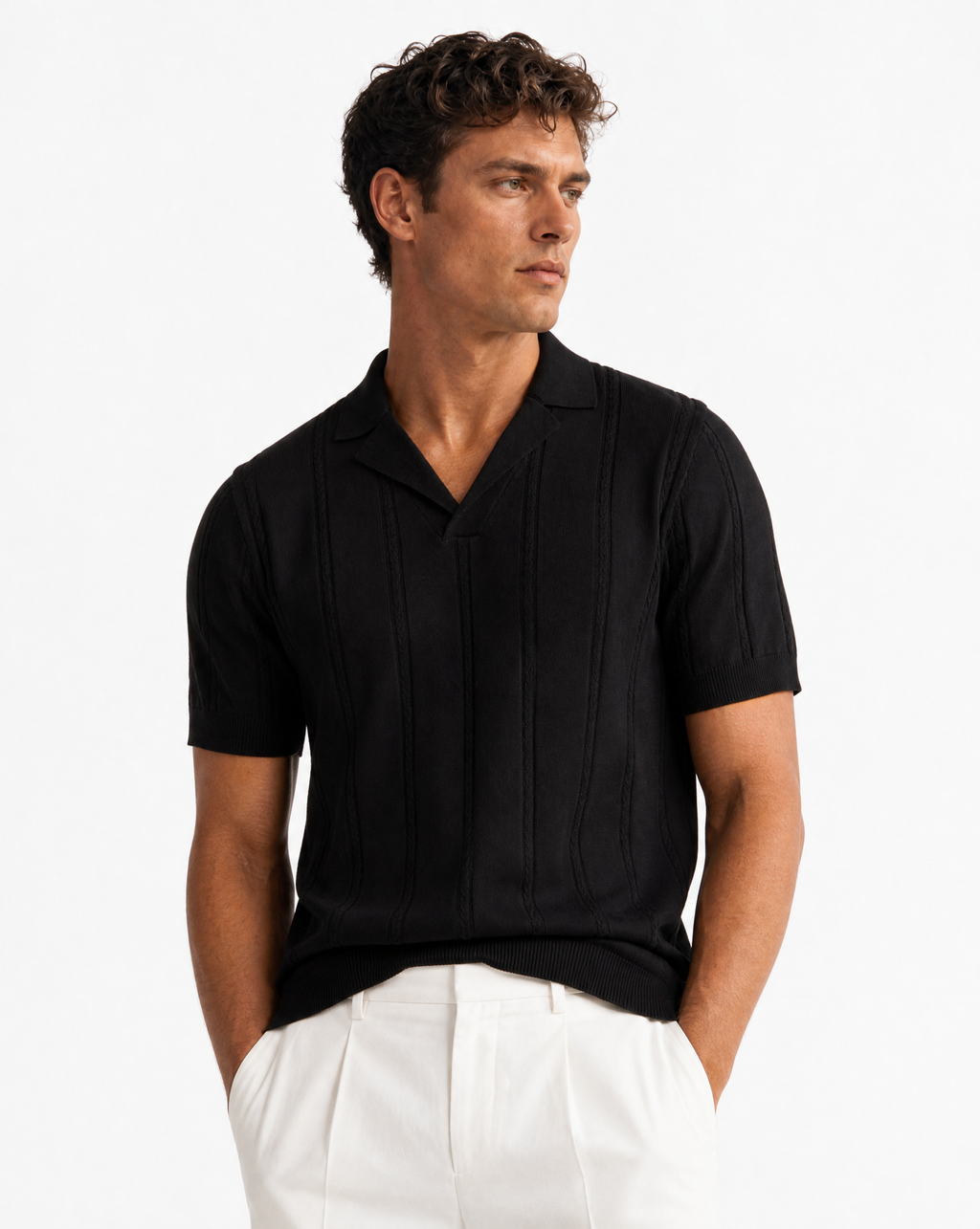TRCK-11572-Johnny collar Polo Sweater