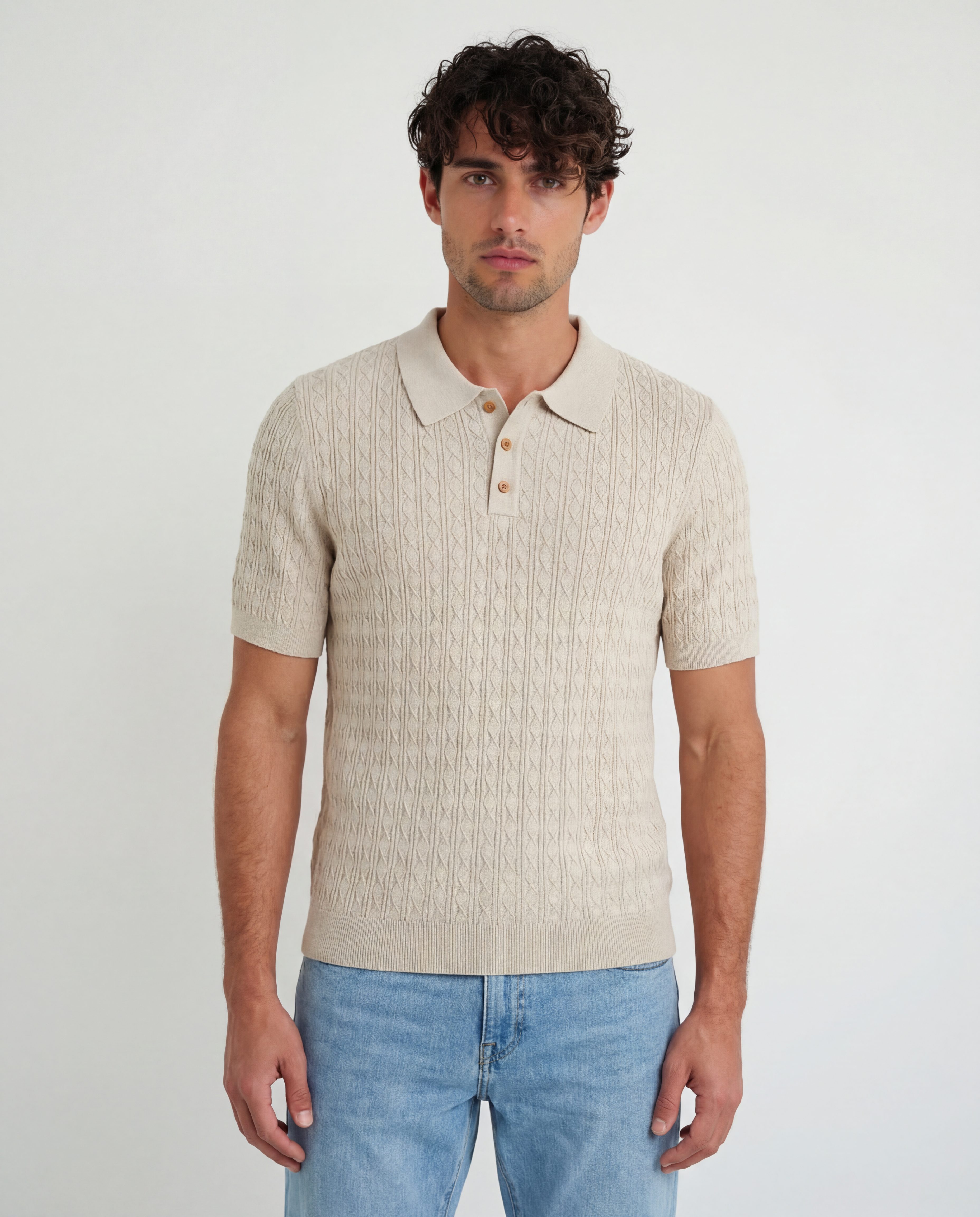 TRNS-550 Short Sleeve Knit Sweater