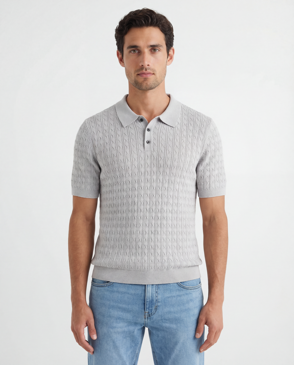 TRNS-550 Short Sleeve Knit Sweater
