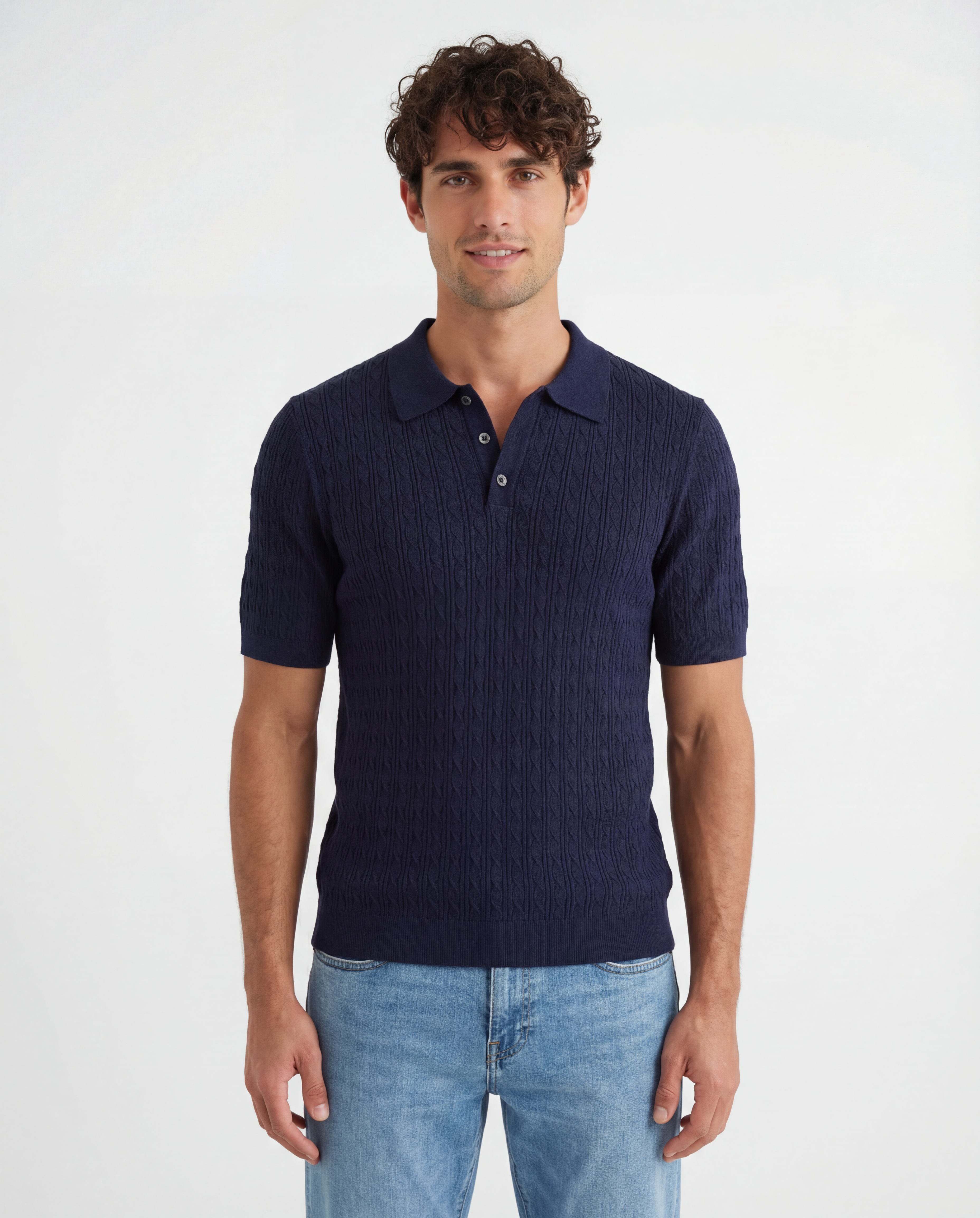 TRNS-550 Short Sleeve Knit Sweater