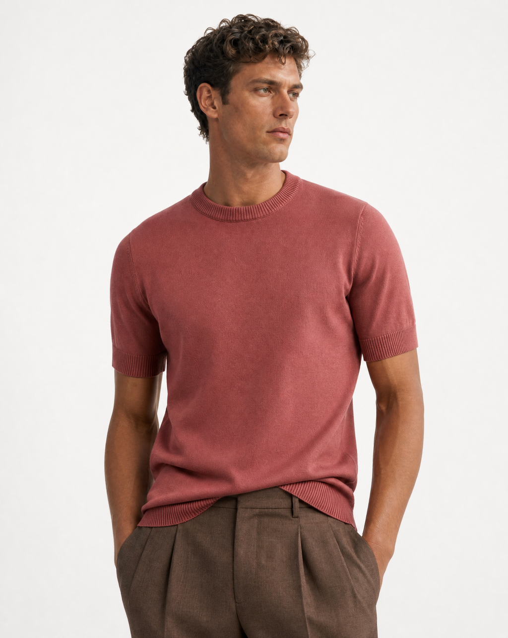 TRCK-11579-Short Sleeve Knit Sweater
