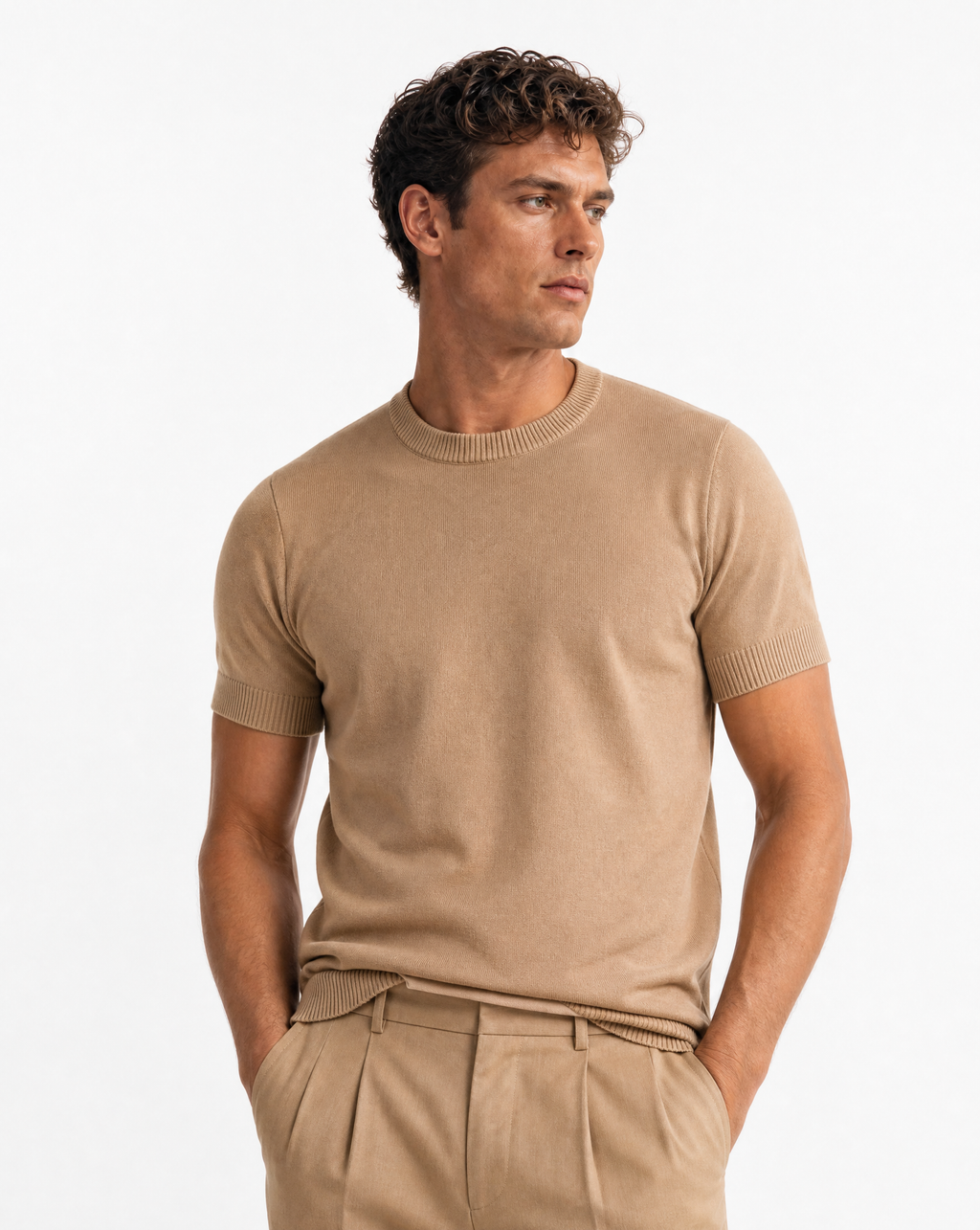 TRCK-11579-Short Sleeve Knit Sweater