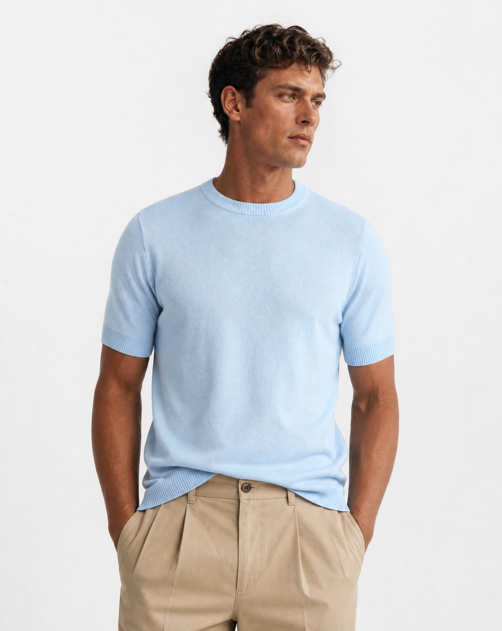 TRCK-11579-Short Sleeve Knit Sweater