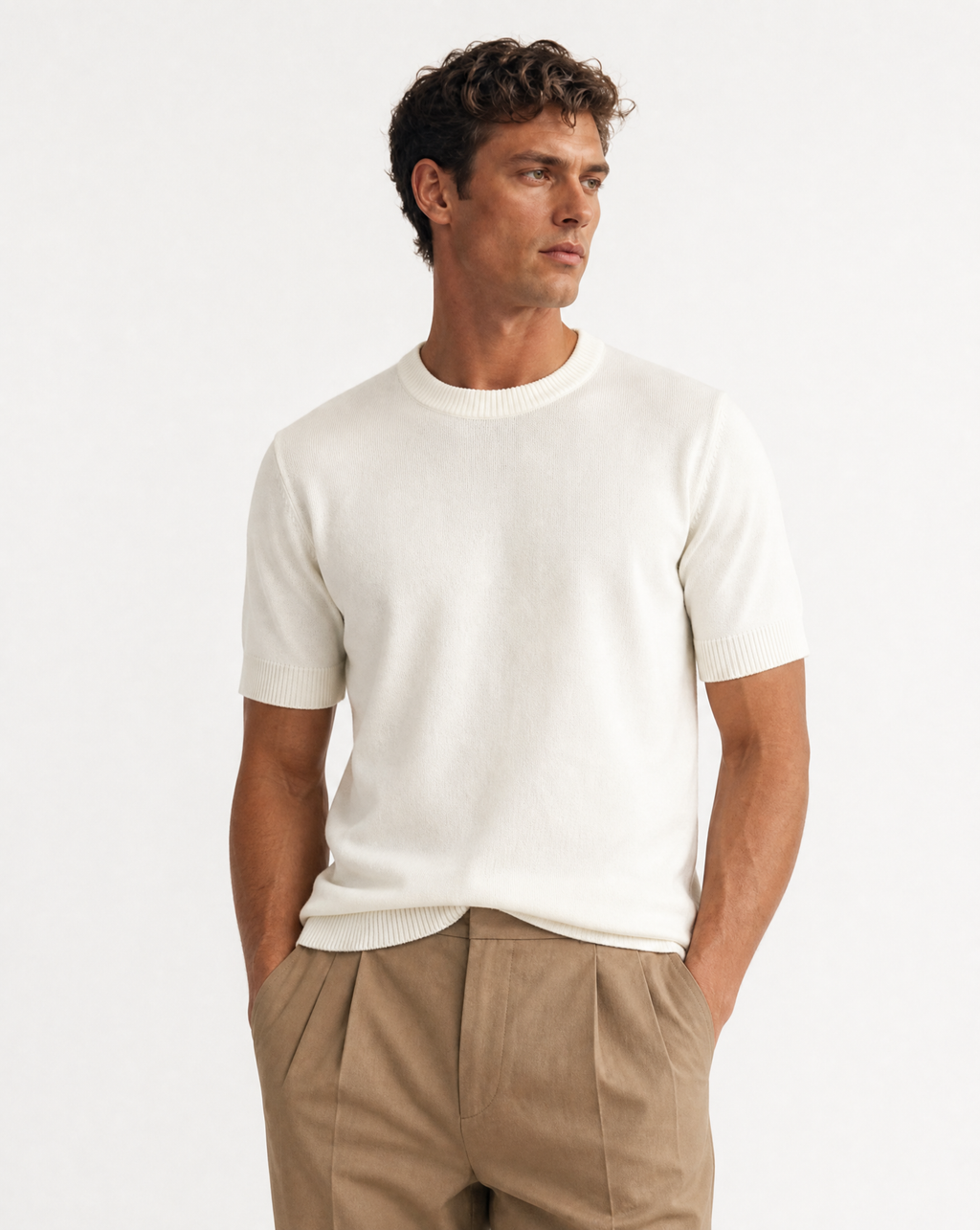 TRCK-11579-Short Sleeve Knit Sweater