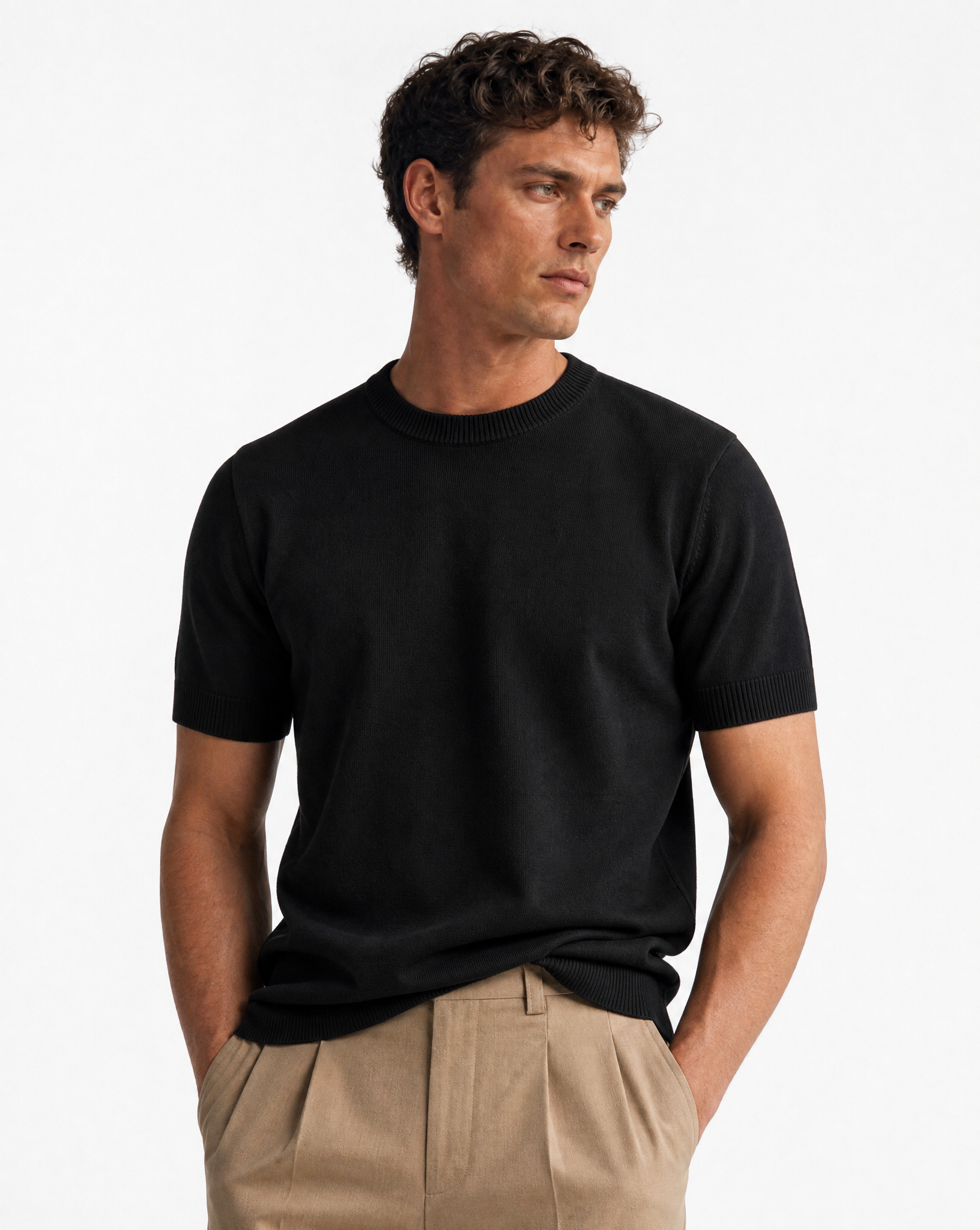 TRCK-11579-Short Sleeve Knit Sweater