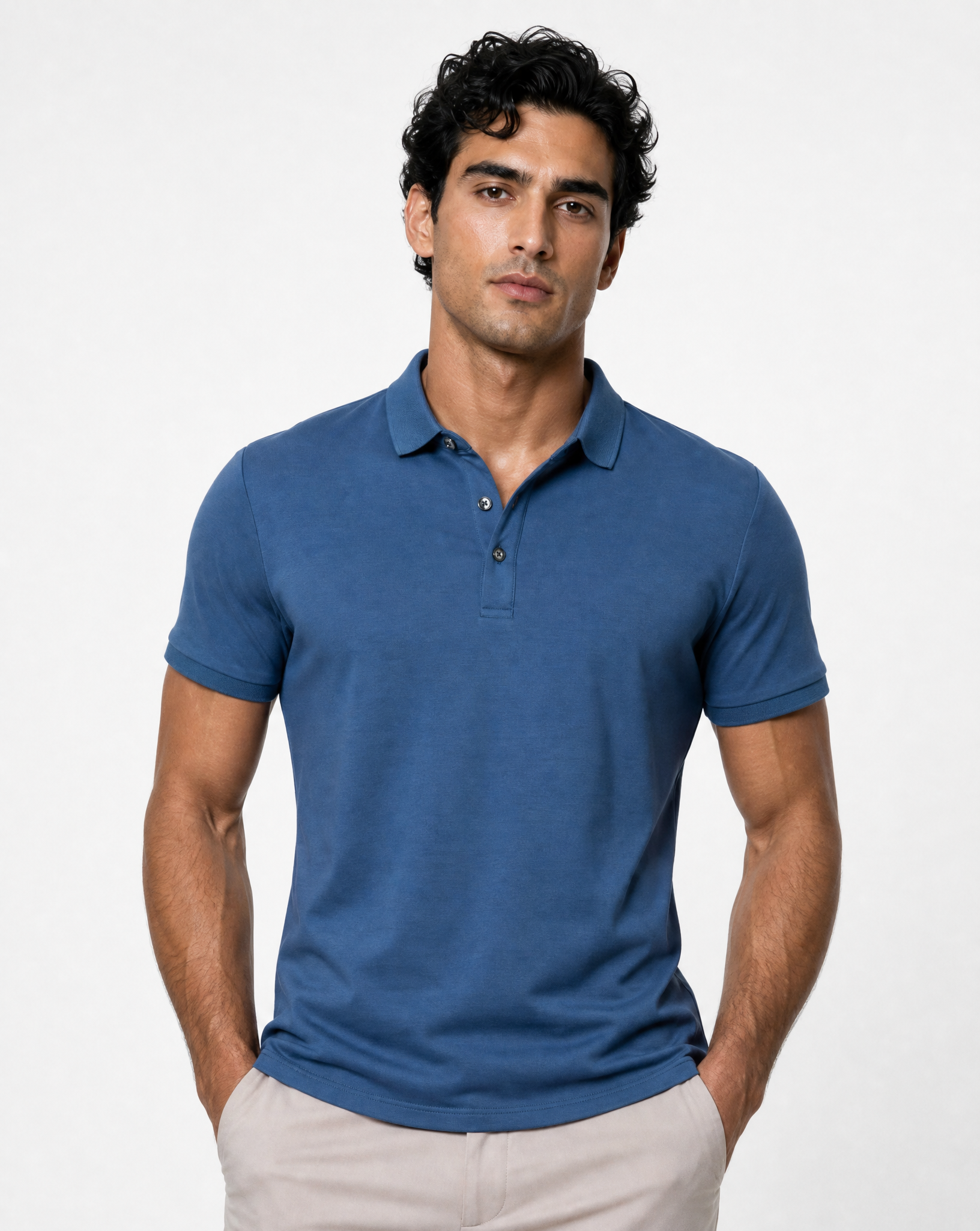 TRCV-148-Slim Fit Stretch Cotton Knit Polo
