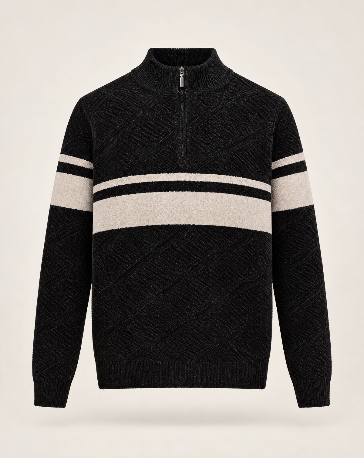 TRCK-11588 - Mock Neck Quarter Zip Sweater