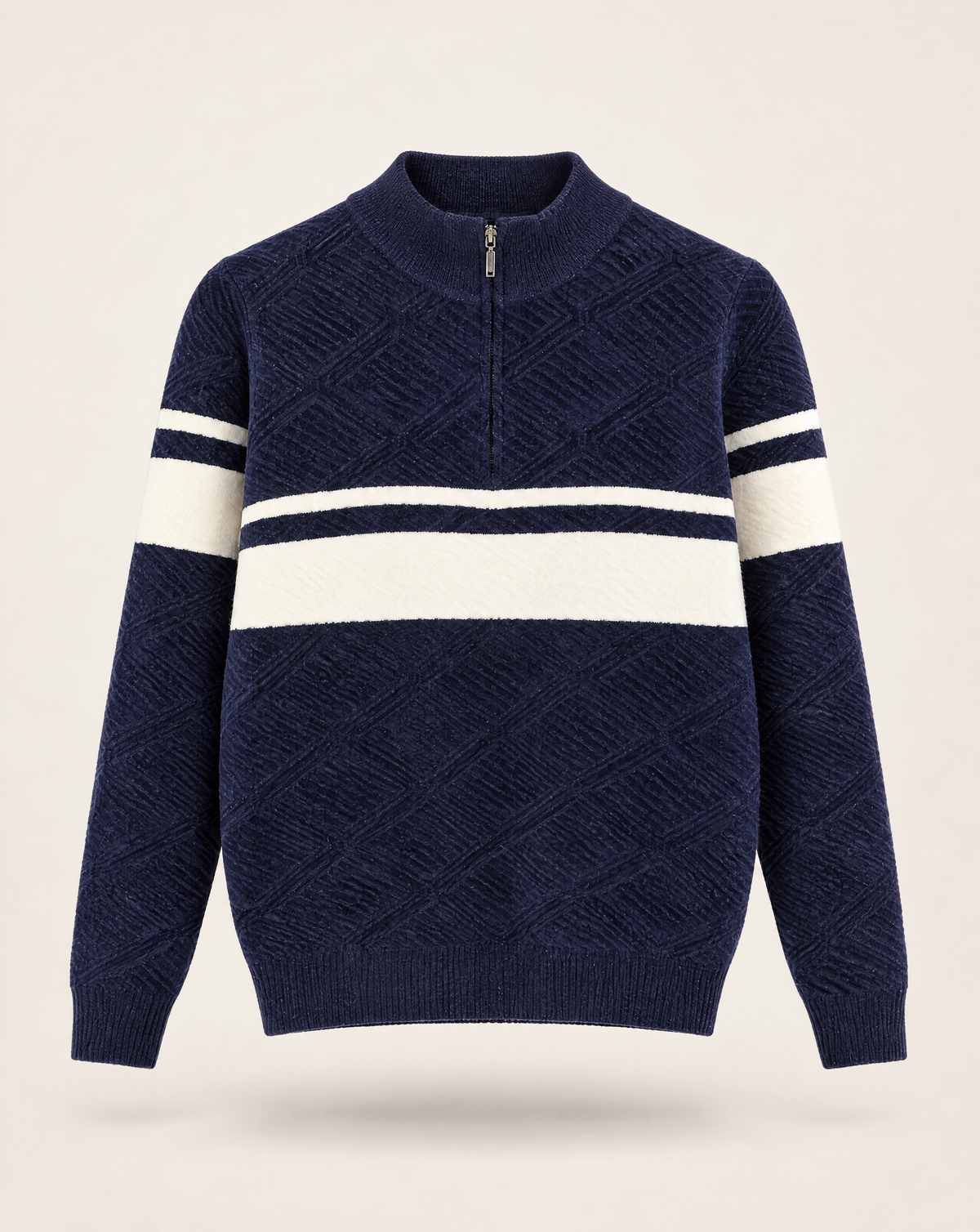 TRCK-11588 - Mock Neck Quarter Zip Sweater