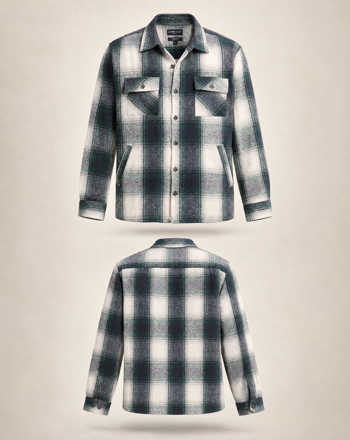 JCSH-55-Men’S Plaid Shirt Jacket With Pockets