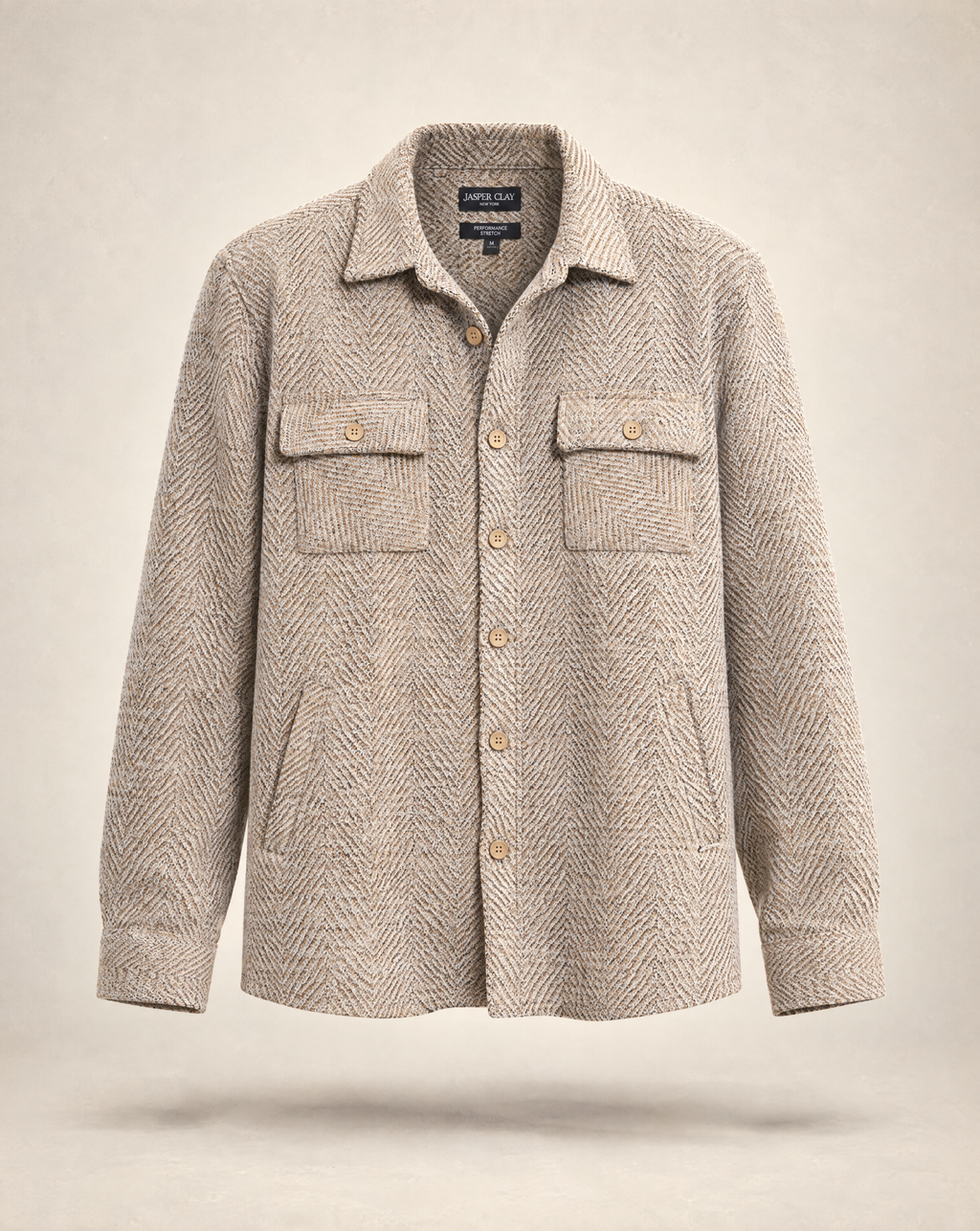 JCSH-58-Textured Herringbone Shirt Jacket