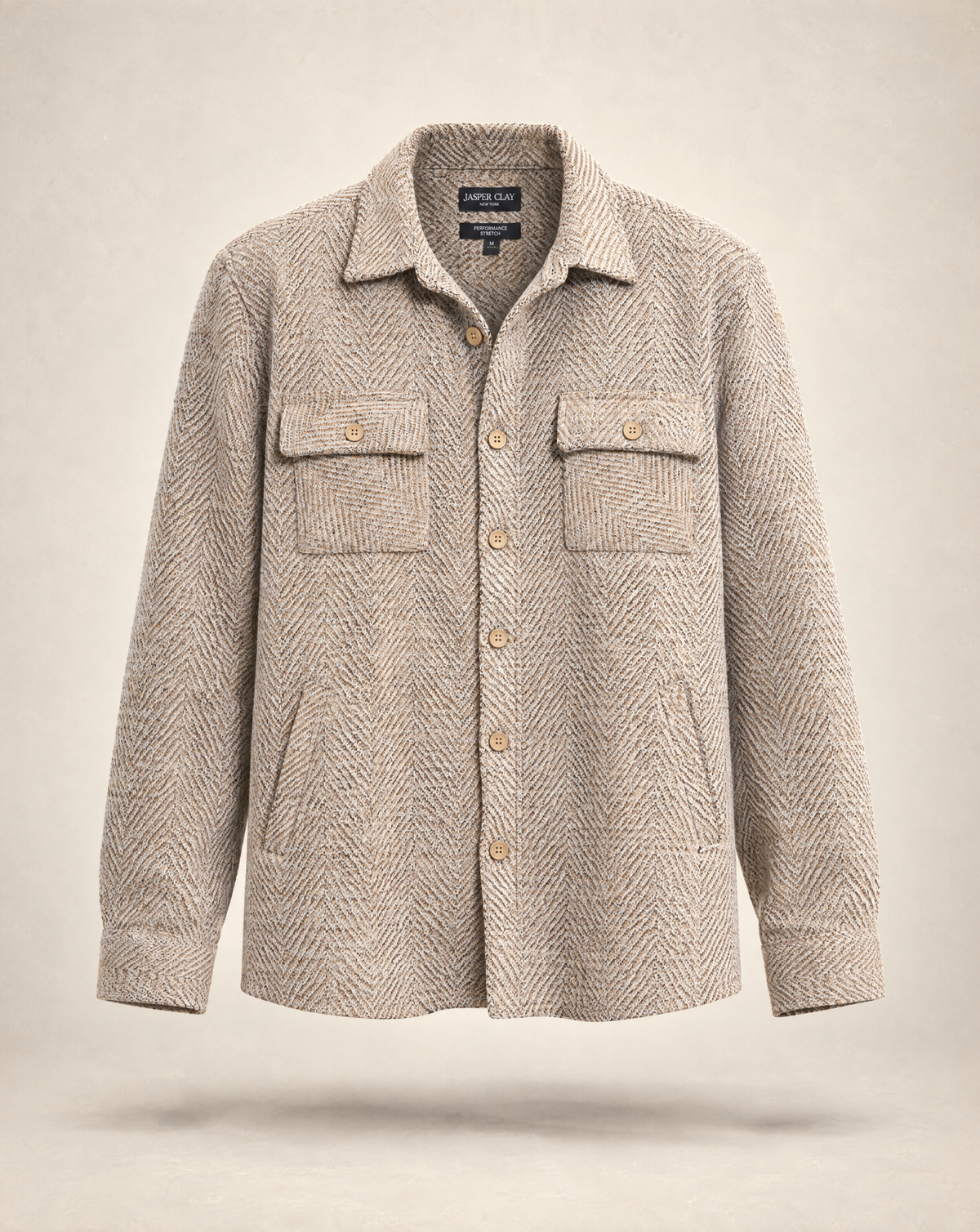 JCSH-58-Textured Herringbone Shirt Jacket