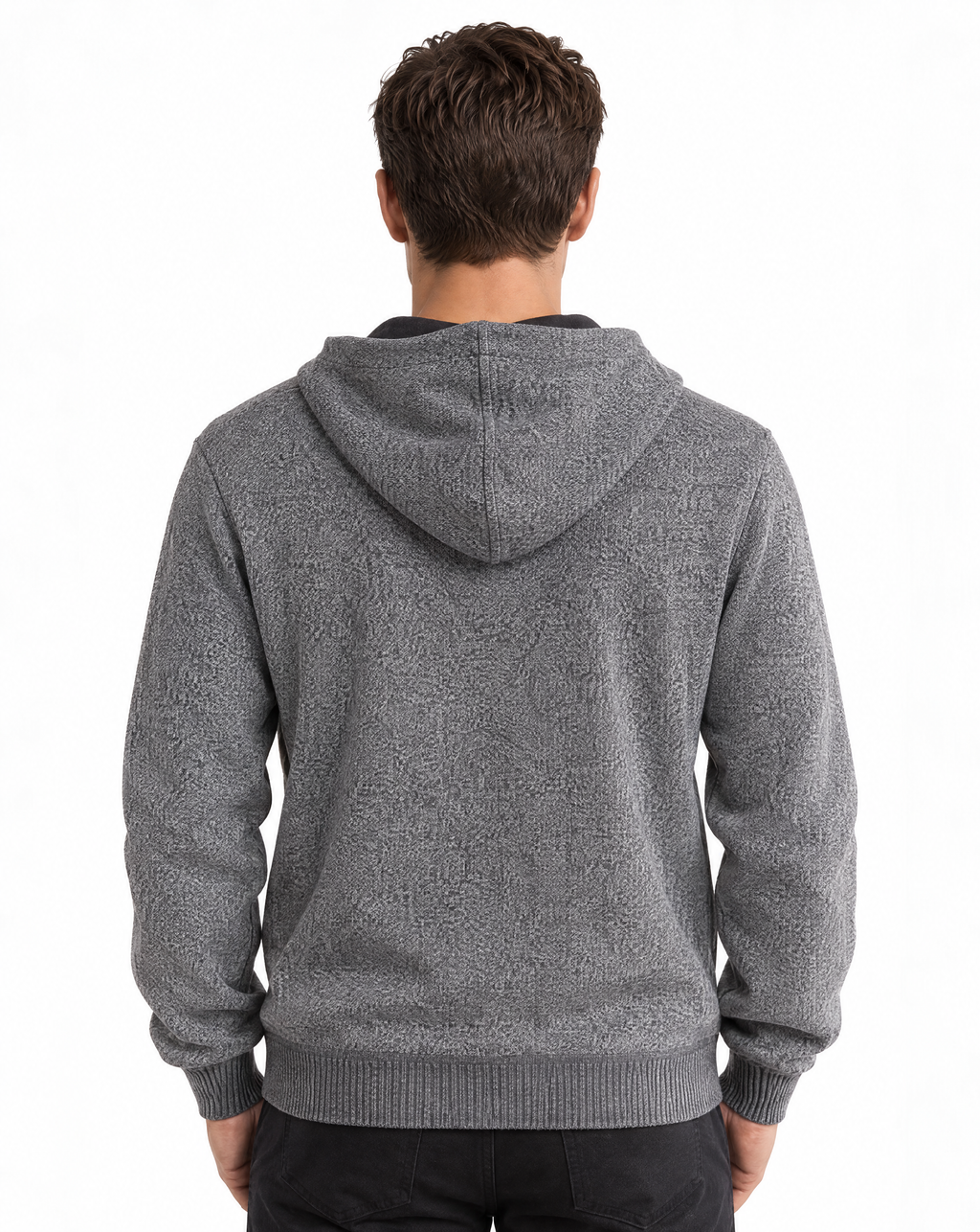 JCS-505-BH-3 Button Hoodie Melange Sweater