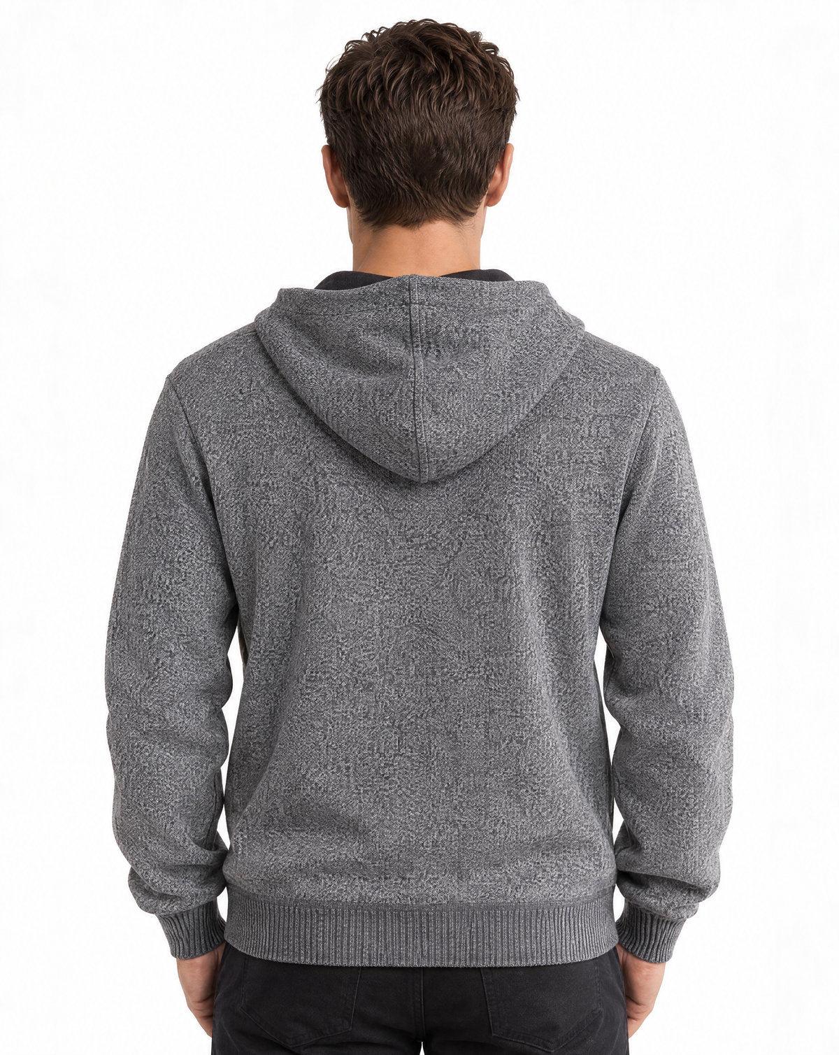 JCS-505-BH-3 Button Hoodie Melange Sweater