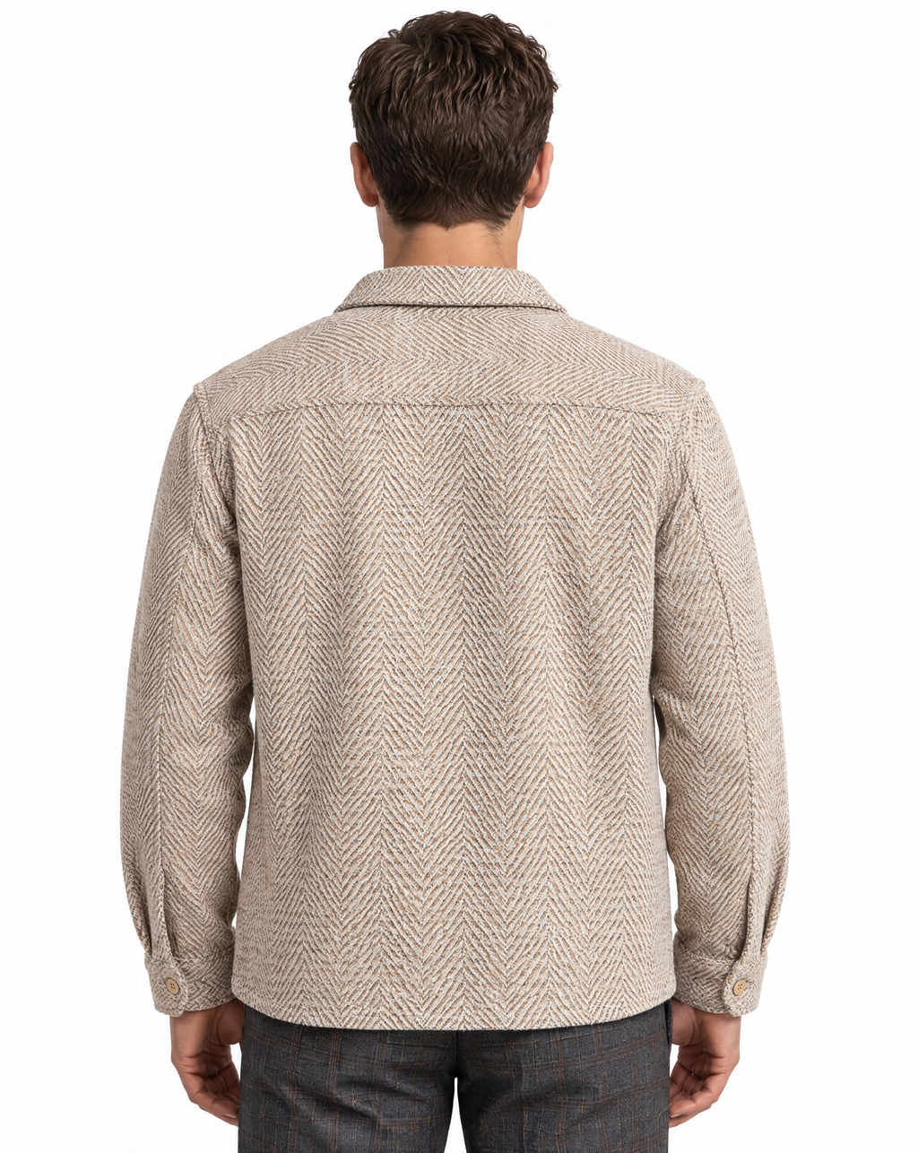 JCSH-58-Textured Herringbone Shirt Jacket