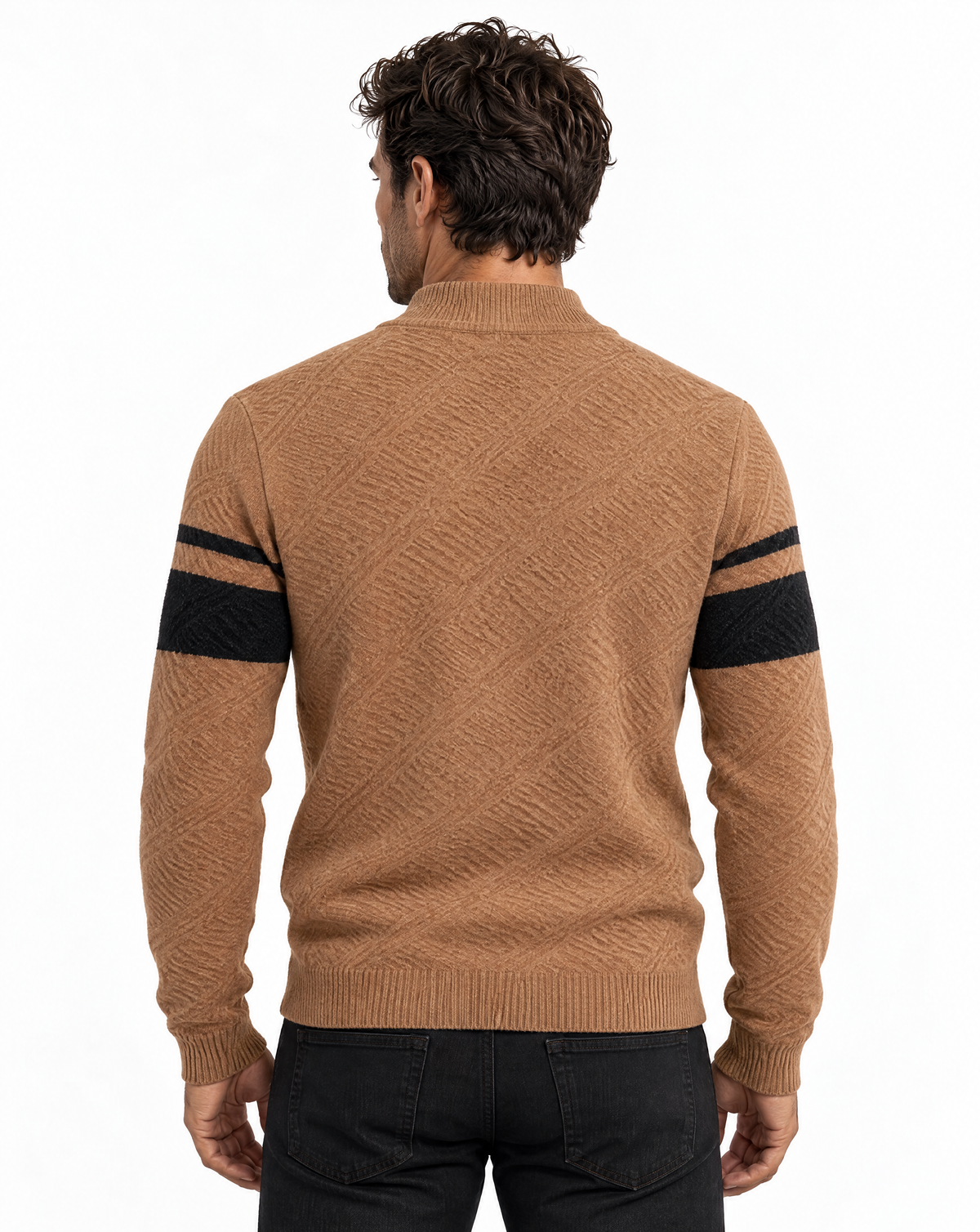 TRCK-11588 - Mock Neck Quarter Zip Sweater