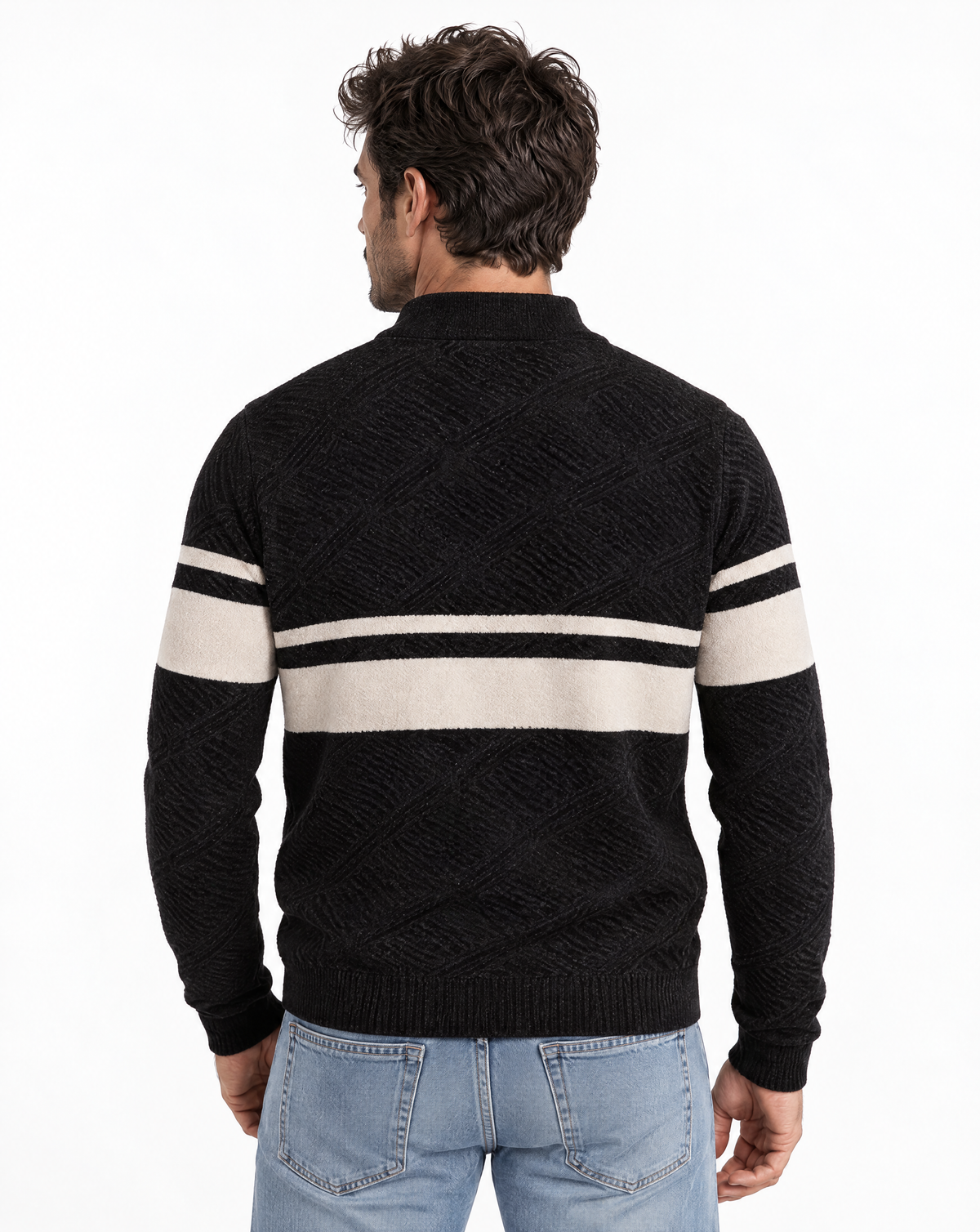 TRCK-11588 - Mock Neck Quarter Zip Sweater