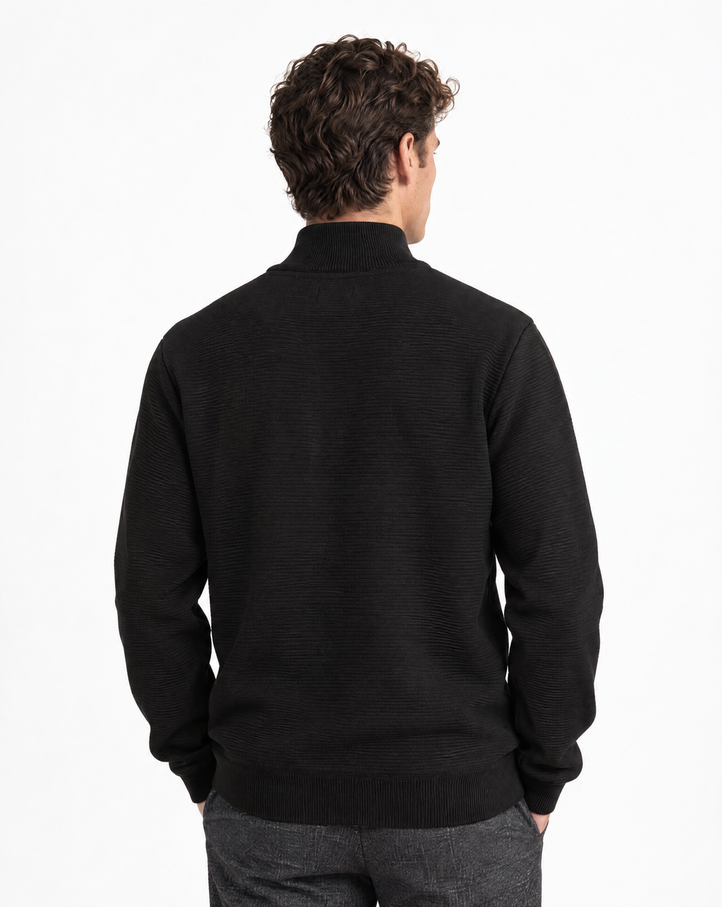 JCS-506-QZ-1/4 Zip Full Zip Ottoman Texture Sweater