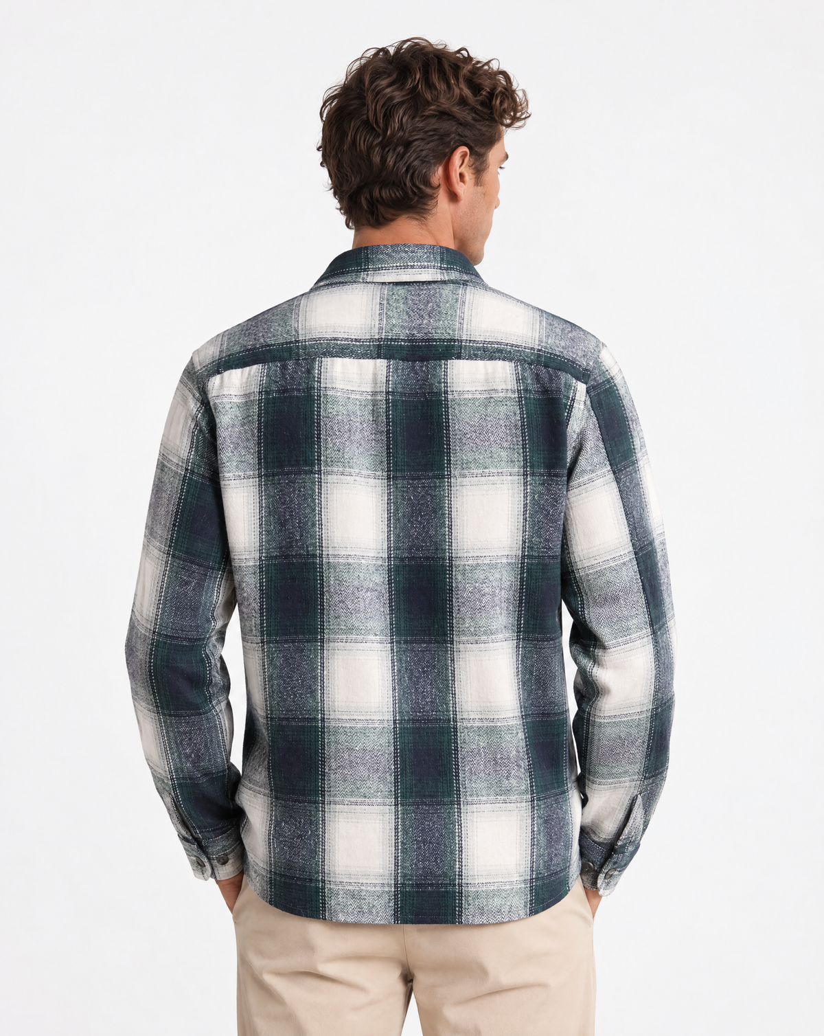 JCSH-55-Men’S Plaid Shirt Jacket With Pockets