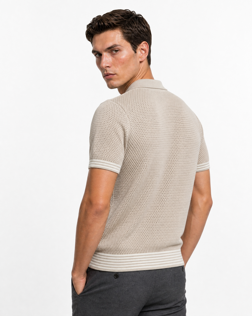 TKST-1001-Textured Sweater Polo