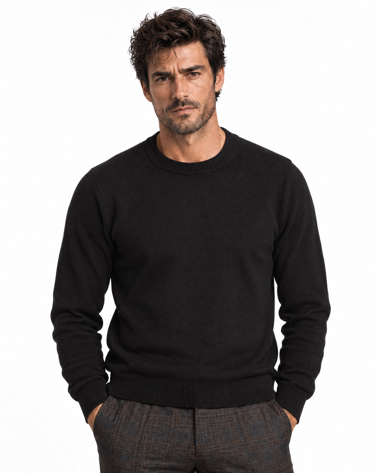 TRCK-11555-SLIM FIT CREW NECK SWEATER