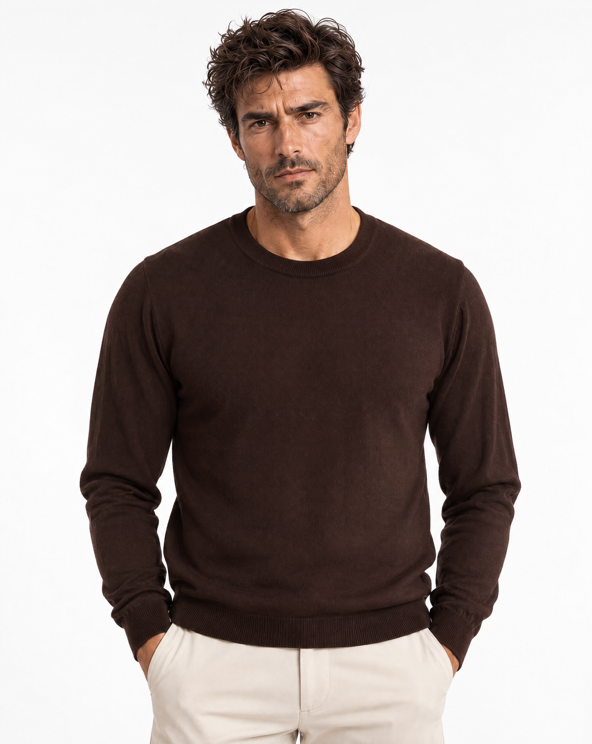 TRCK-11555-SLIM FIT CREW NECK SWEATER