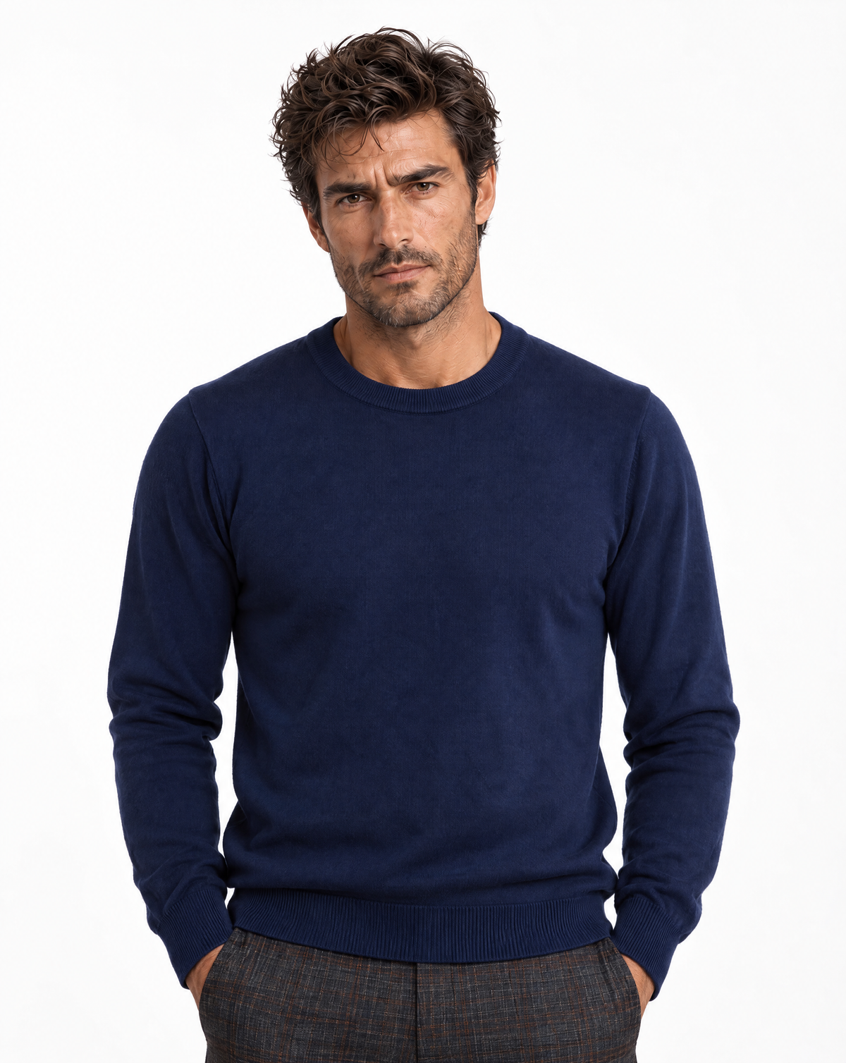 TRCK-11555-SLIM FIT CREW NECK SWEATER