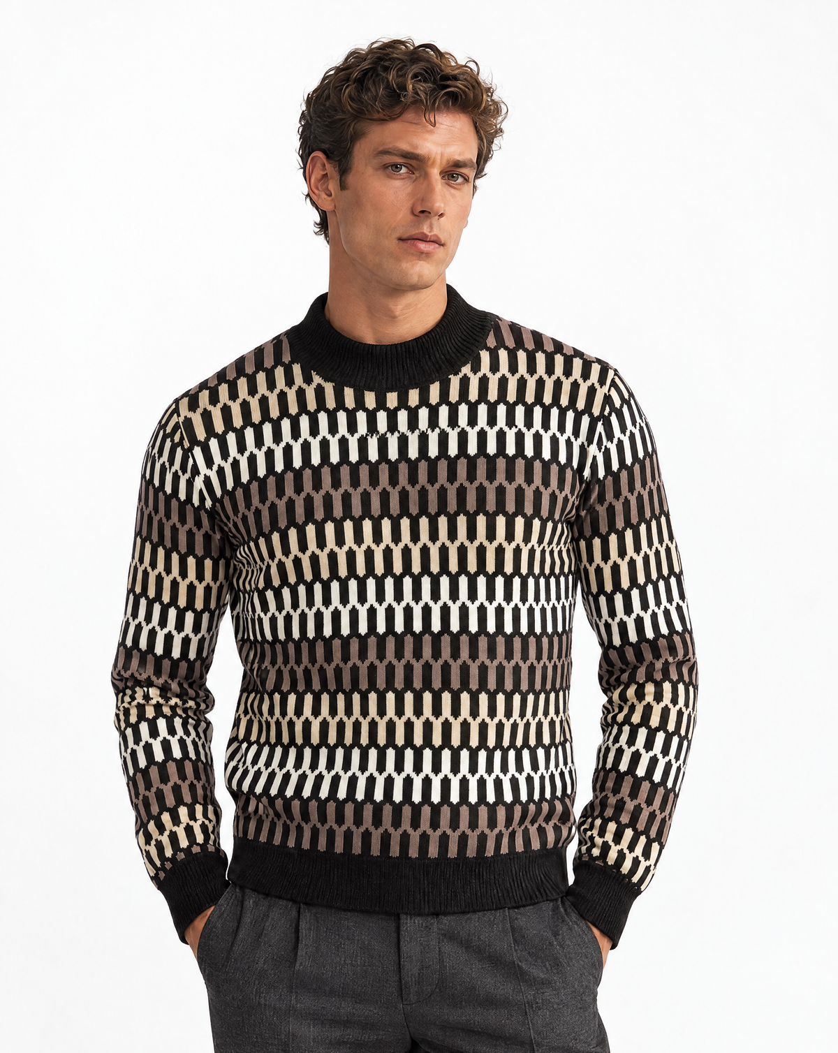 TRCK-11585 - Mock Neck Sweater