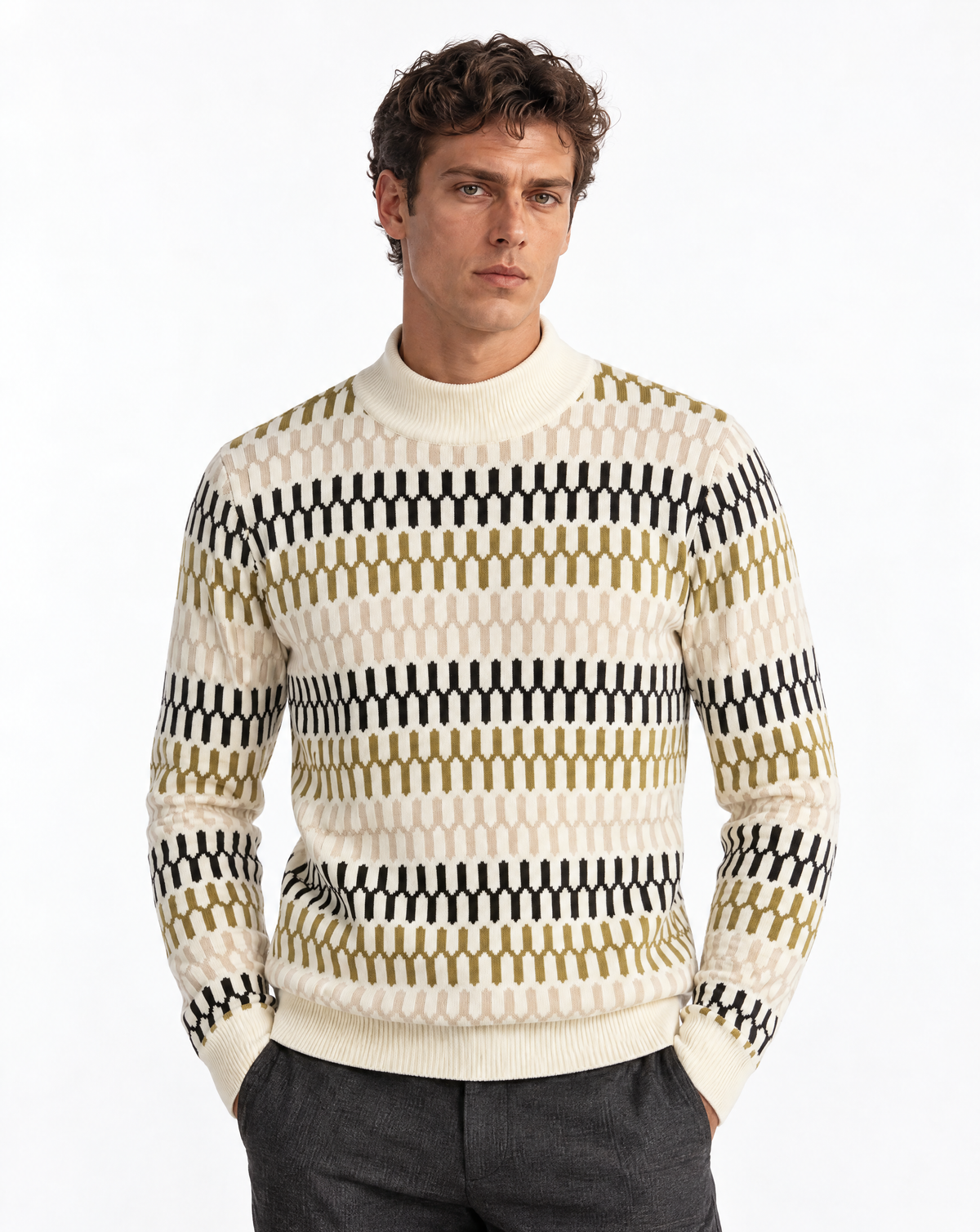 TRCK-11585 - Mock Neck Sweater