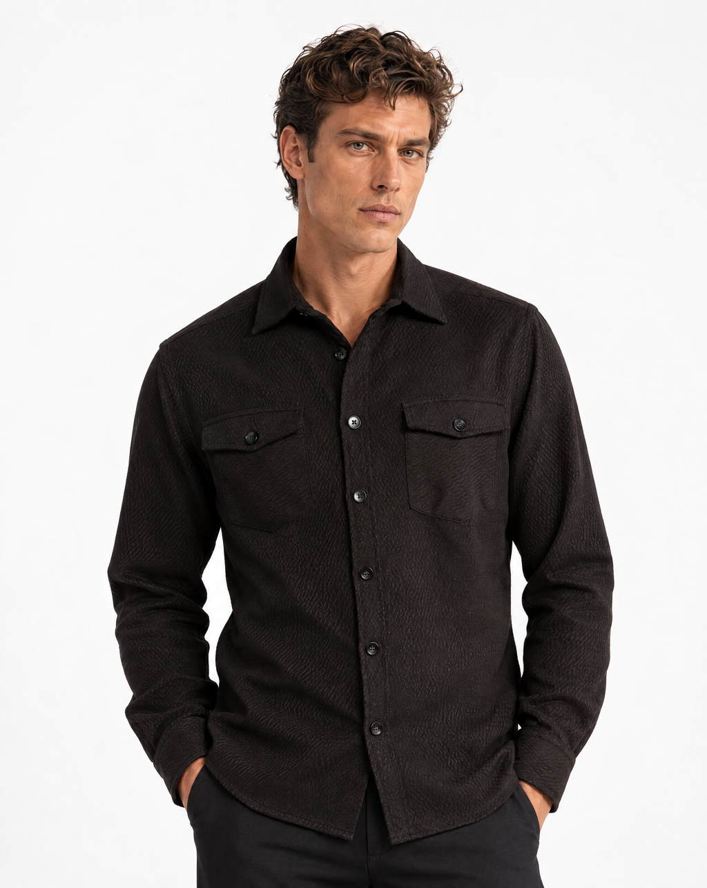 JCLS-132-Chevron Button-Up Shirt