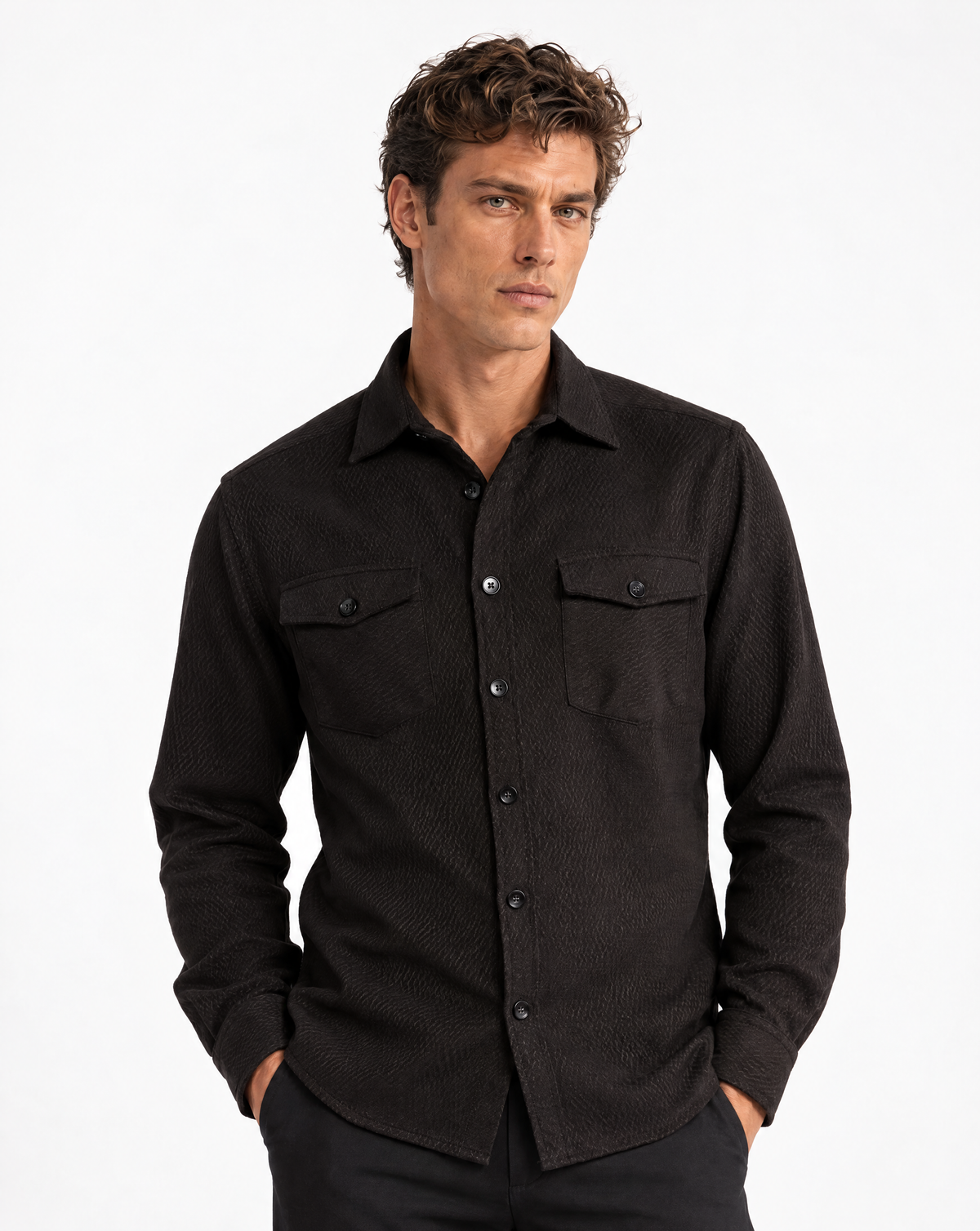 JCLS-132-Chevron Button-Up Shirt