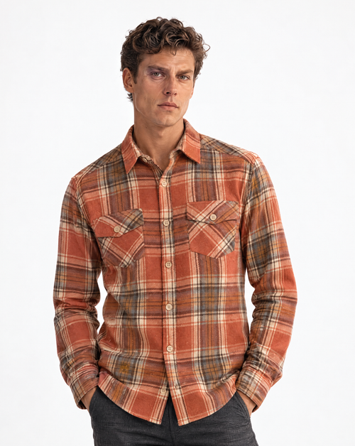 JCLS-129-Plaid Flannel Shirt
