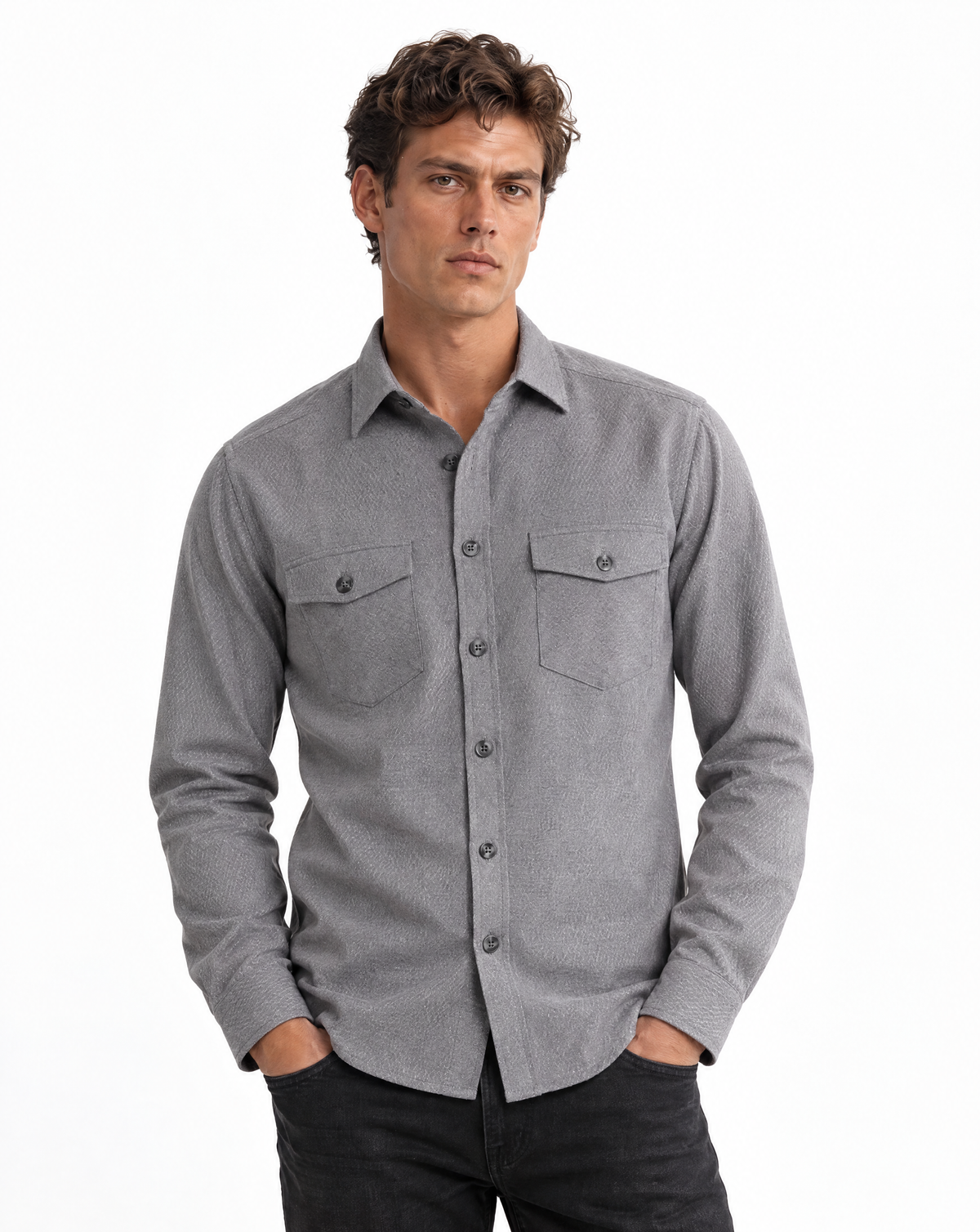 JCLS-132-Chevron Button-Up Shirt