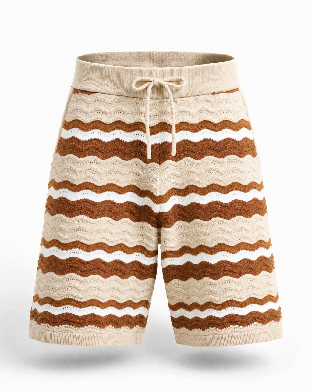 TKSB-1002-Textured Knit Striped Shorts