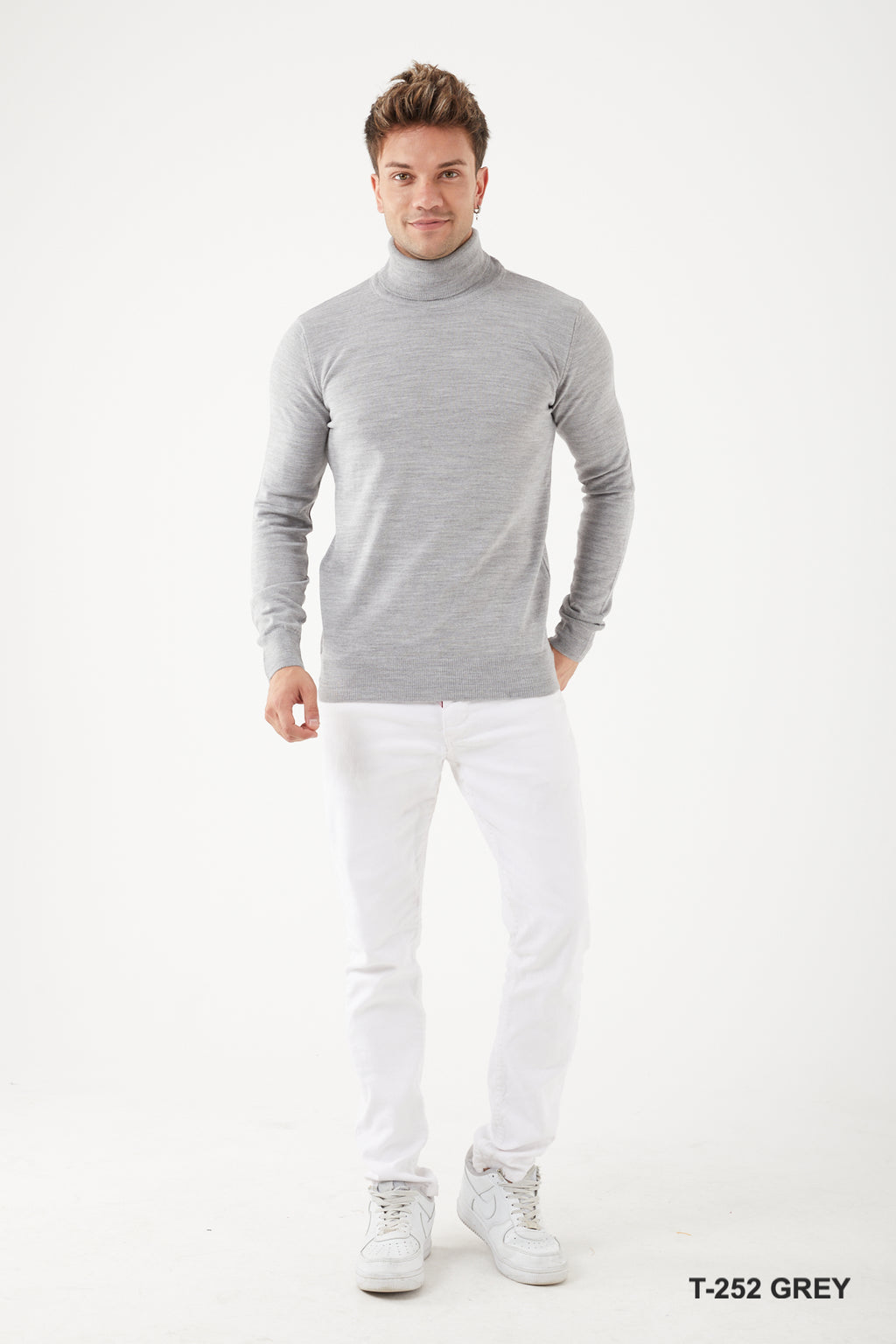 T-252 TR PREMIUM MUSCLE FIT TURTLE NECK SWEATER