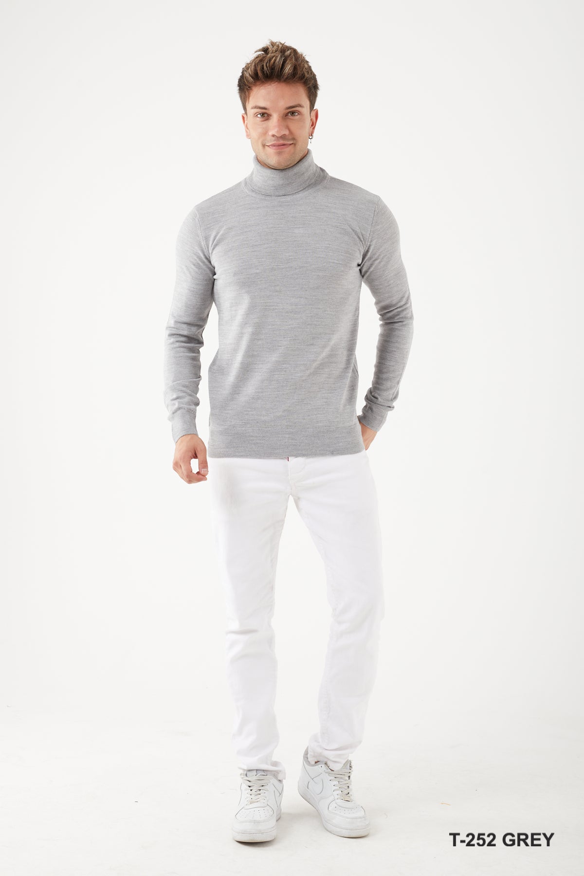 T-252 TR PREMIUM MUSCLE FIT TURTLE NECK SWEATER
