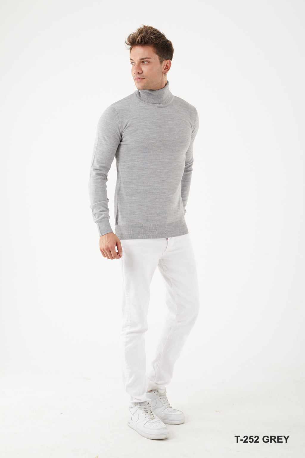 T-252 TR PREMIUM MUSCLE FIT TURTLE NECK SWEATER