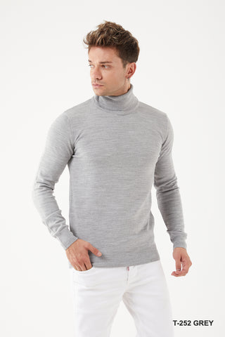 T-252 TR PREMIUM MUSCLE FIT TURTLE NECK SWEATER